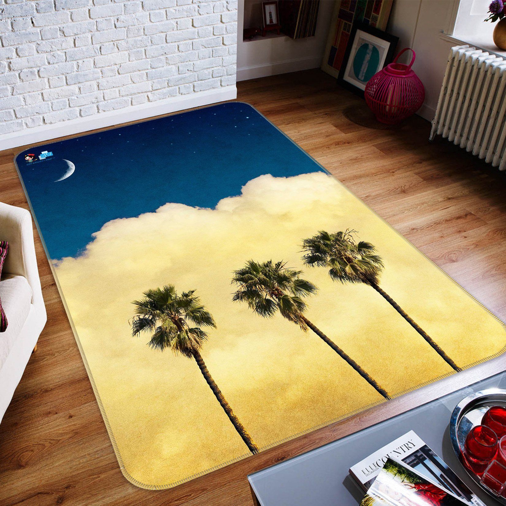 3D Stars Sky Clouds Trees 157 Non Slip Rug Mat Mat AJ Creativity Home