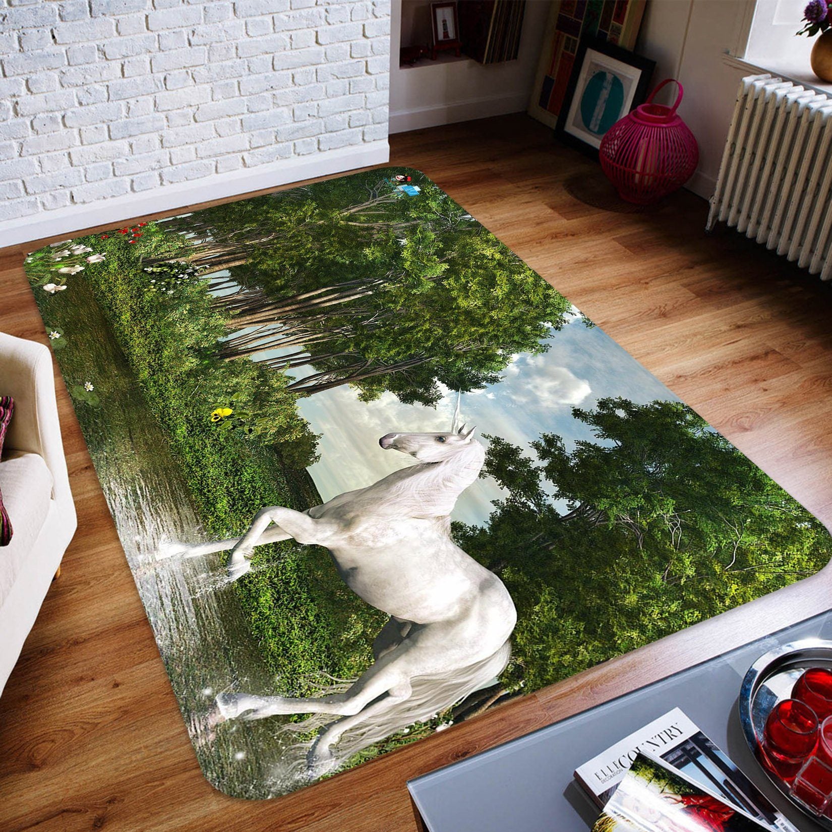 3D Riverside Unicorn 05 Non Slip Rug Mat Mat AJ Creativity Home