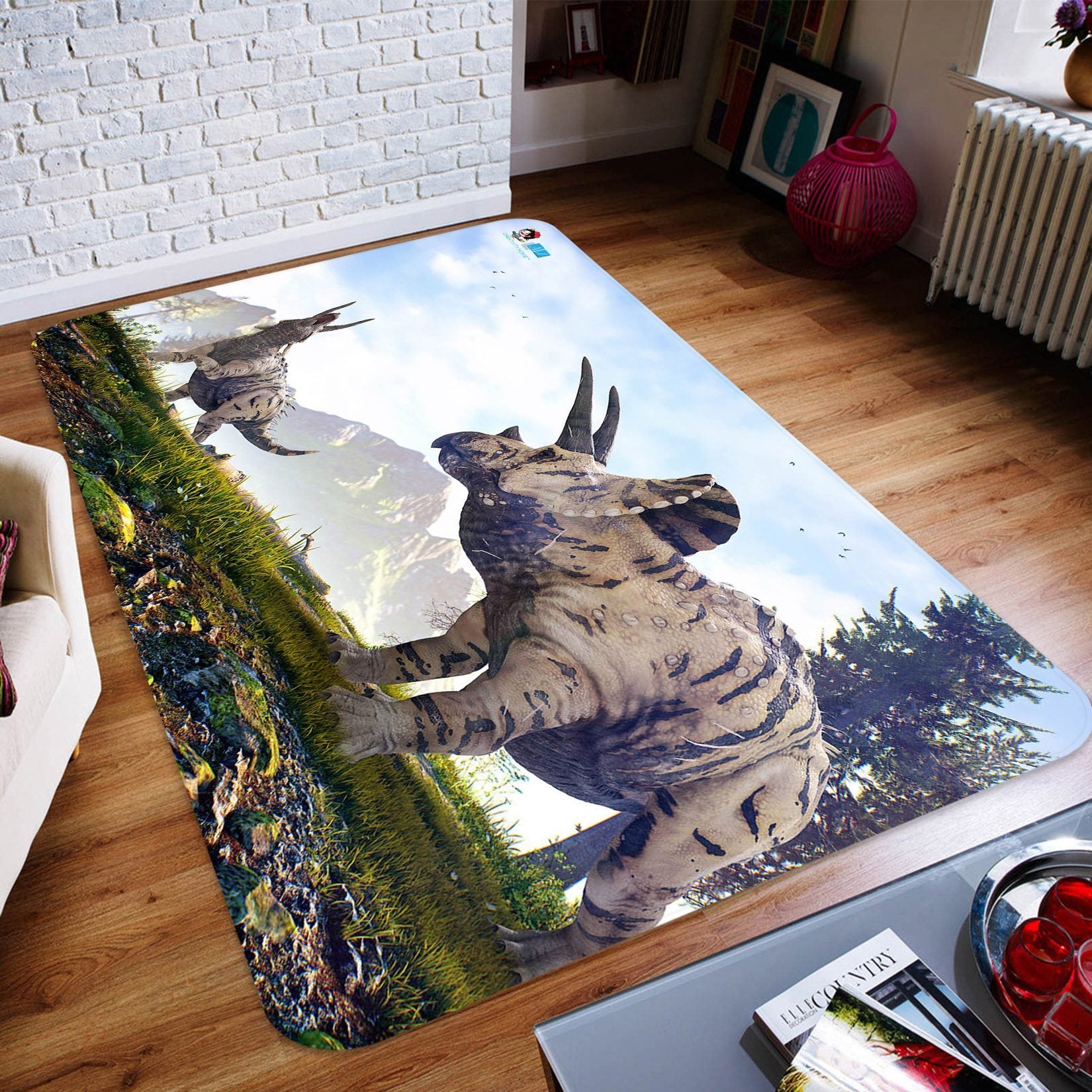 3D Horned Dragon 53 Non Slip Rug Mat Mat AJ Creativity Home