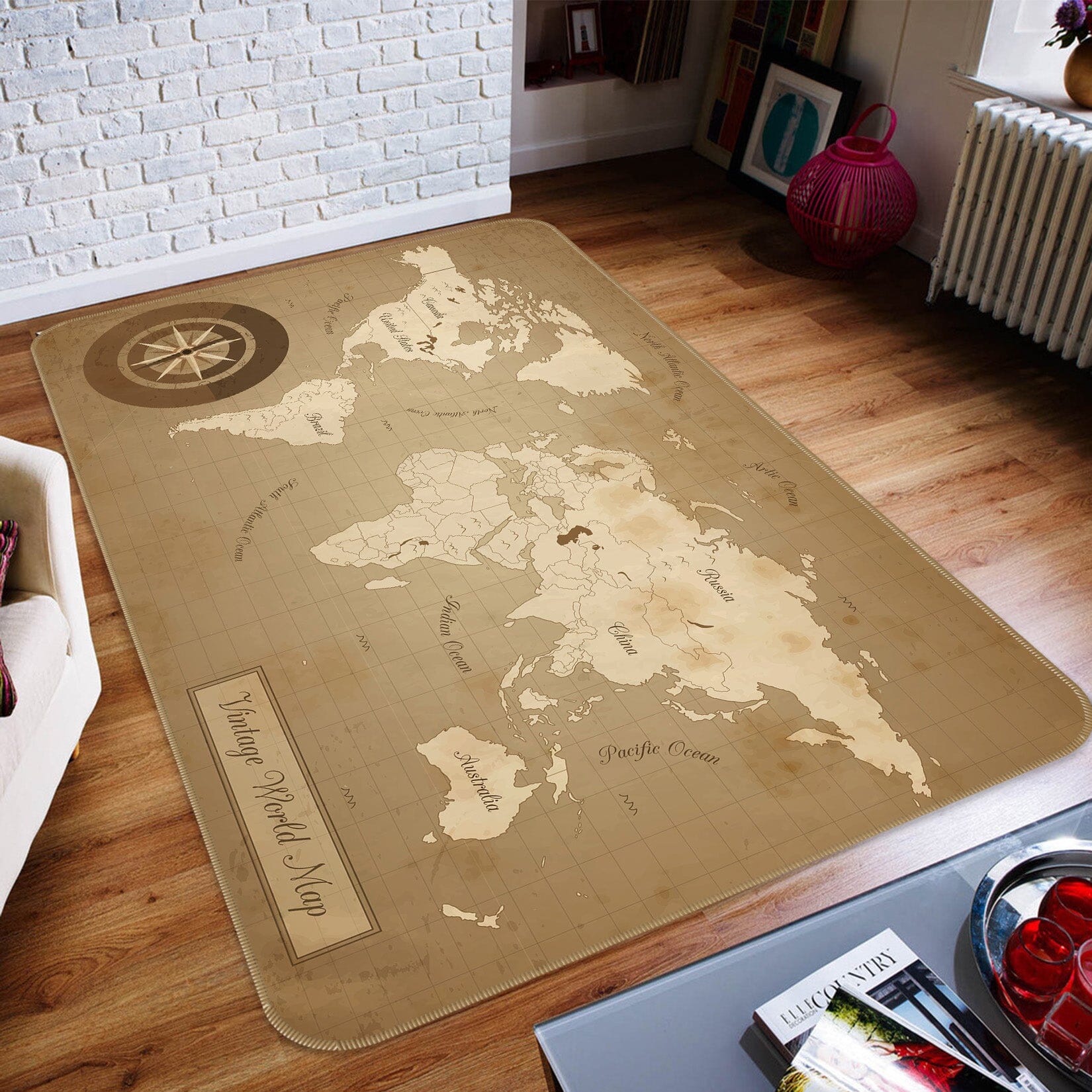 3D Reflection 326 World Map Non Slip Rug Mat Mat AJ Creativity Home