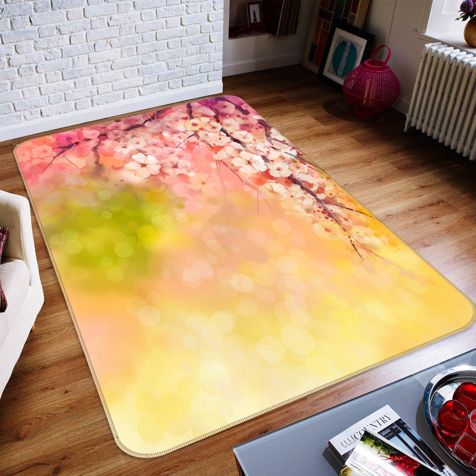 3D Cherry Blossoms 33052 Non Slip Rug Mat