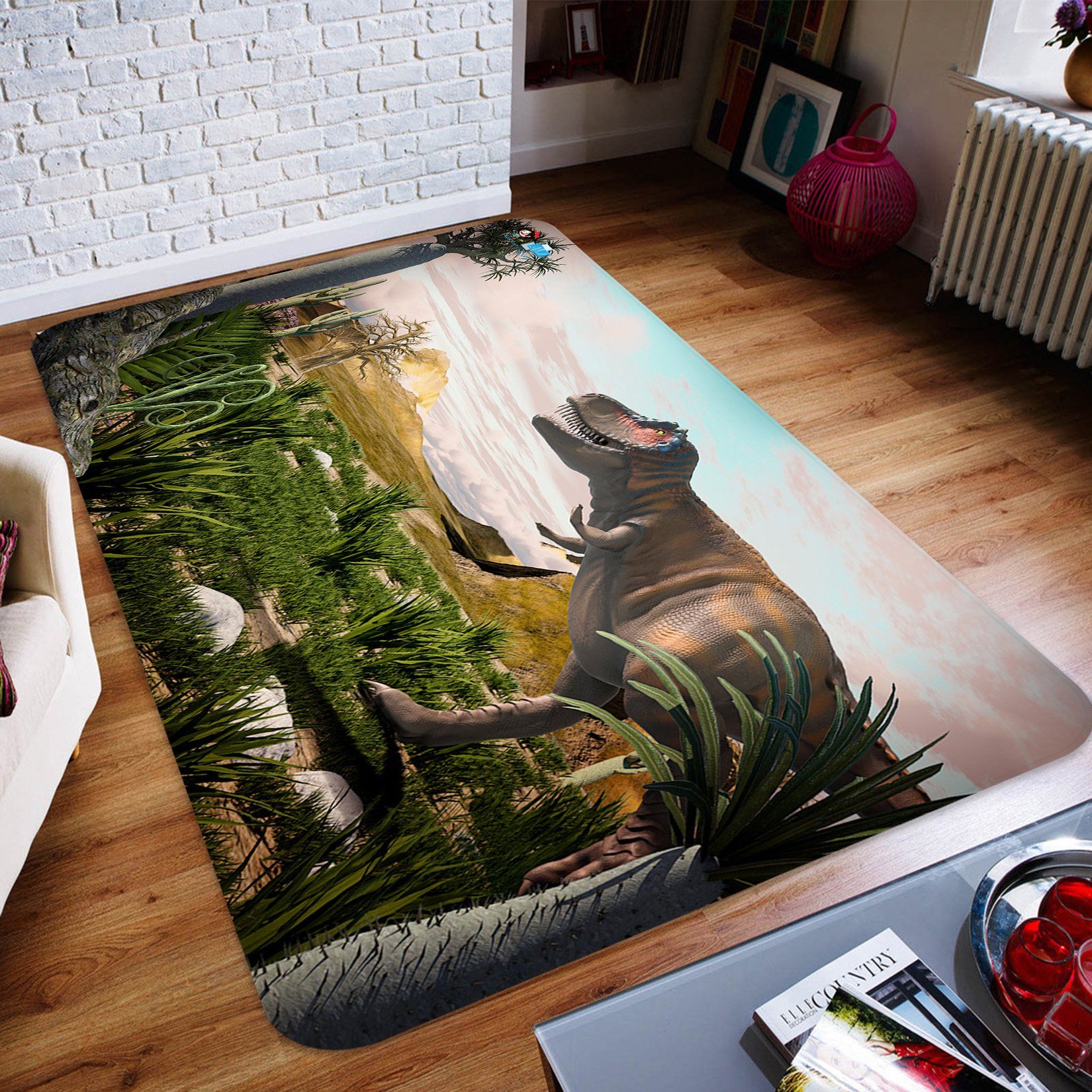 3D Cactus Dinosaur 66 Non Slip Rug Mat Mat AJ Creativity Home