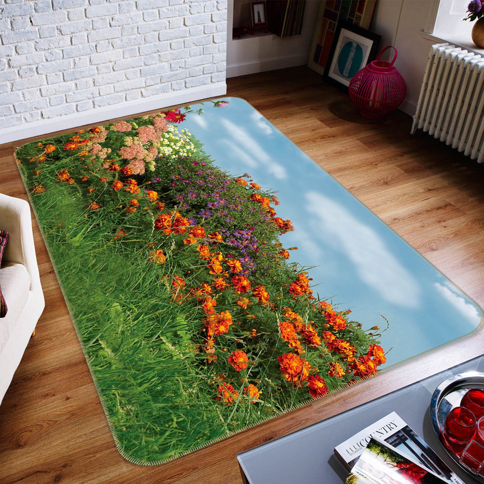 3D Flower Bush 75221 Non Slip Rug Mat