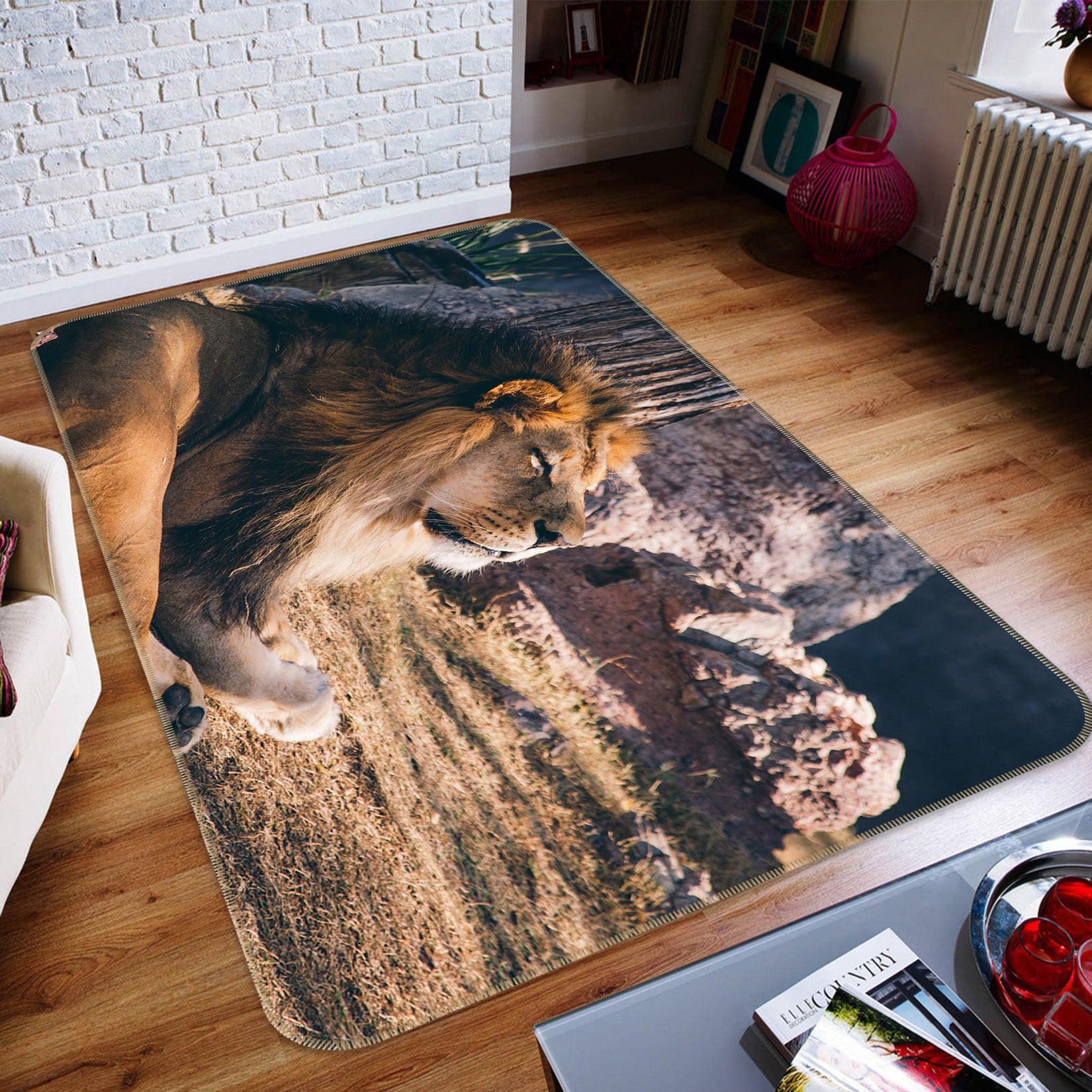 3D Lion Rest 82130 Animal Non Slip Rug Mat
