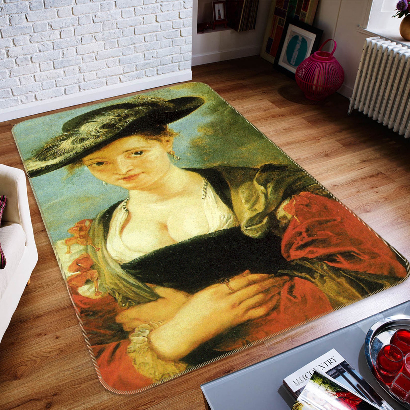 3D Oil Painting Woman 76195 Non Slip Rug Mat