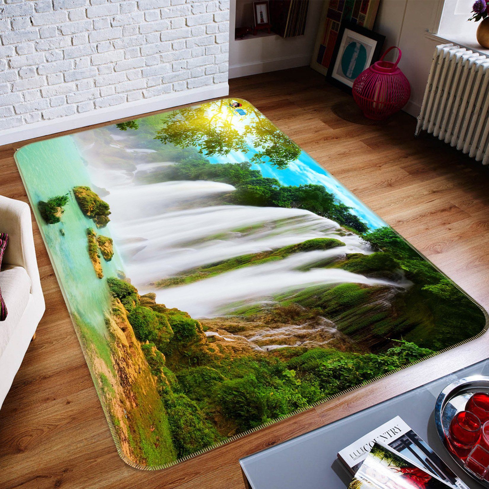 3D Sunshine Waterfall 646 Non Slip Rug Mat Mat AJ Creativity Home
