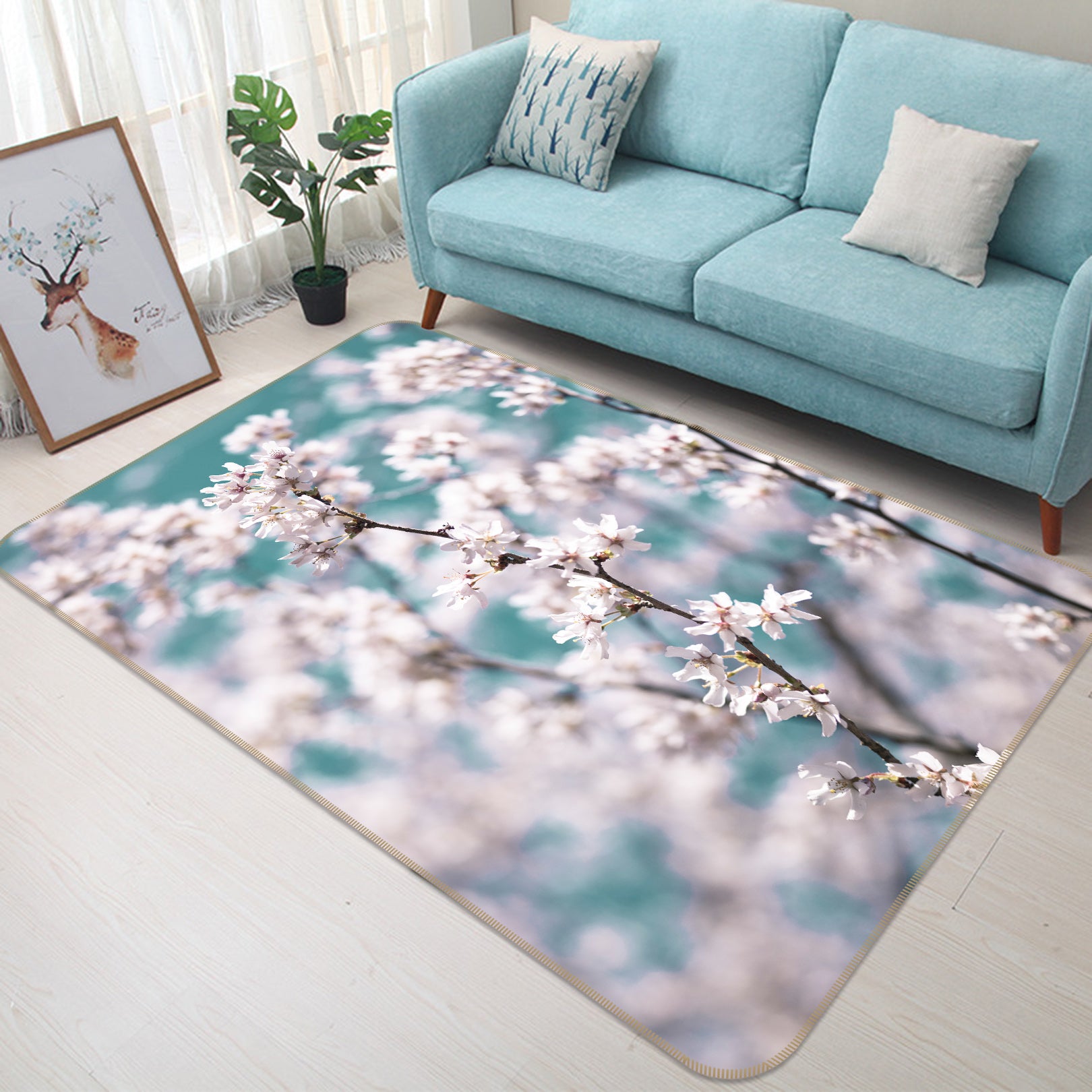 3D Flower Branch 83208 Assaf Frank Rug Non Slip Rug Mat