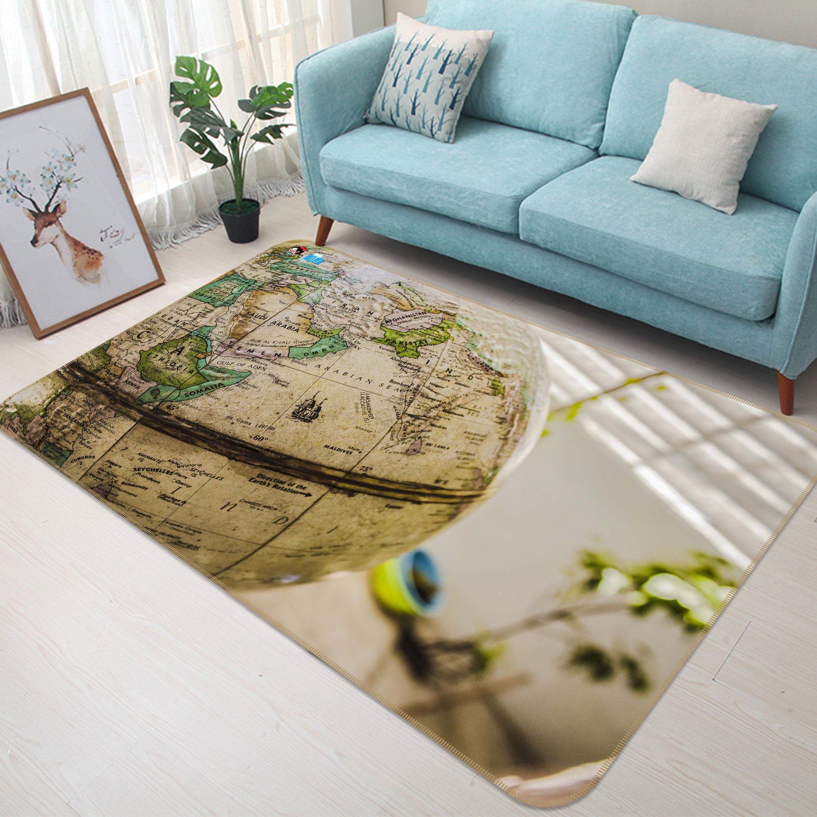 3D Half Globe 271 Non Slip Rug Mat Mat AJ Creativity Home