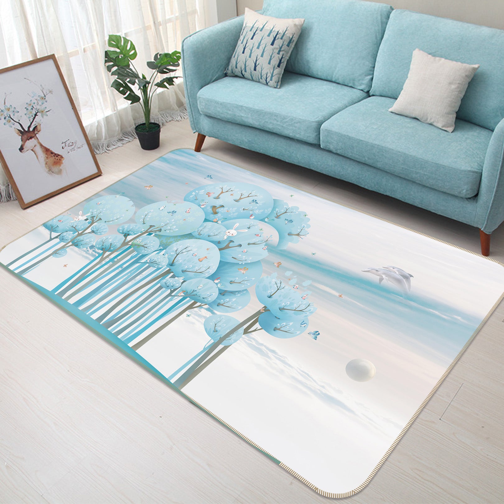 3D Trees 34021 Non Slip Rug Mat