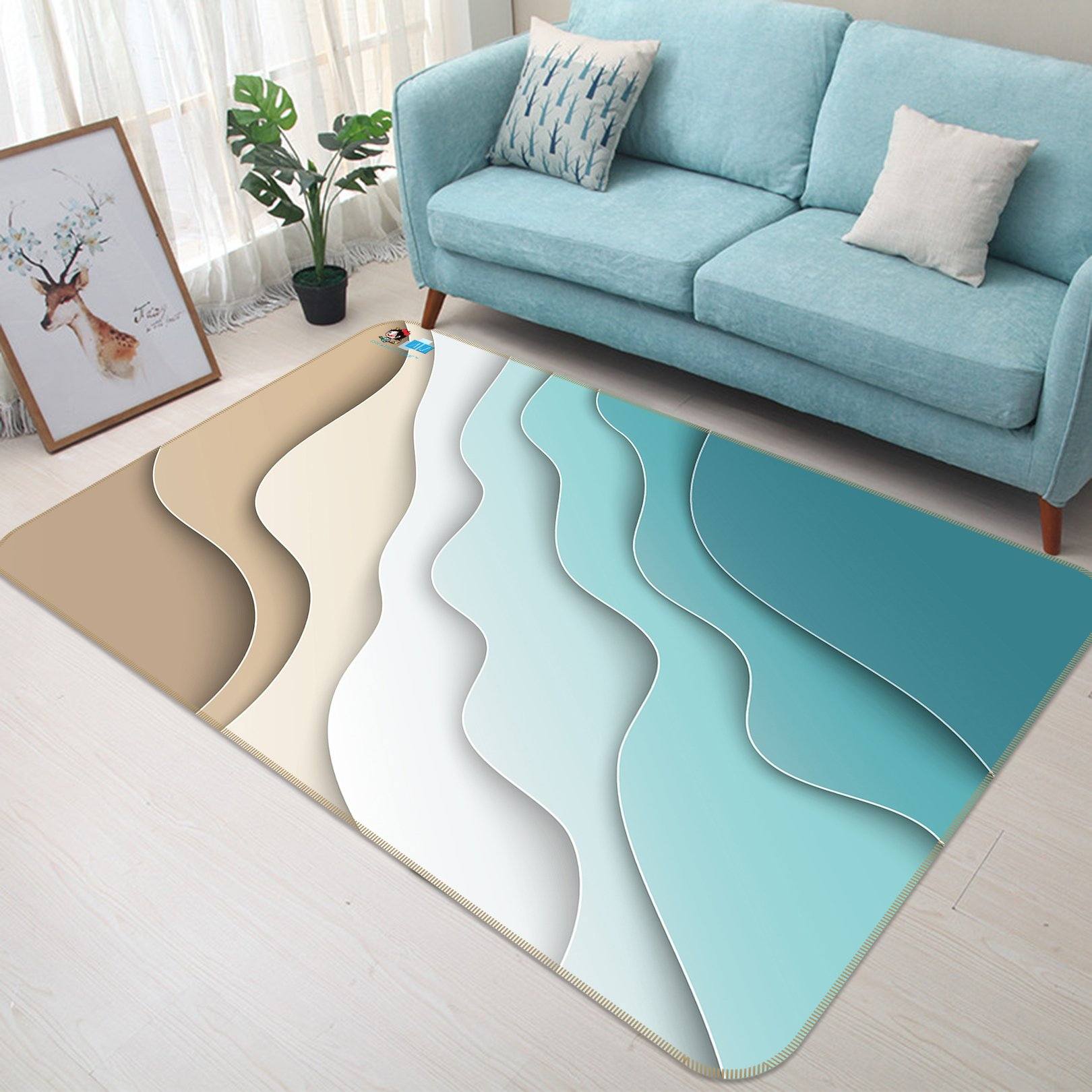 3D Ripple 3107 Non Slip Rug Mat Mat AJ Creativity Home