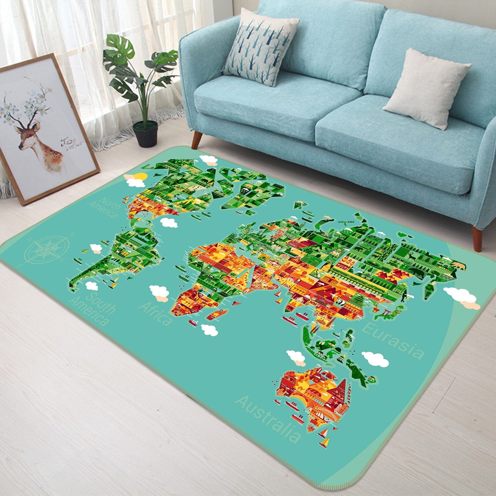 3D Abstract Painting 250 World Map Non Slip Rug Mat Mat AJ Creativity Home