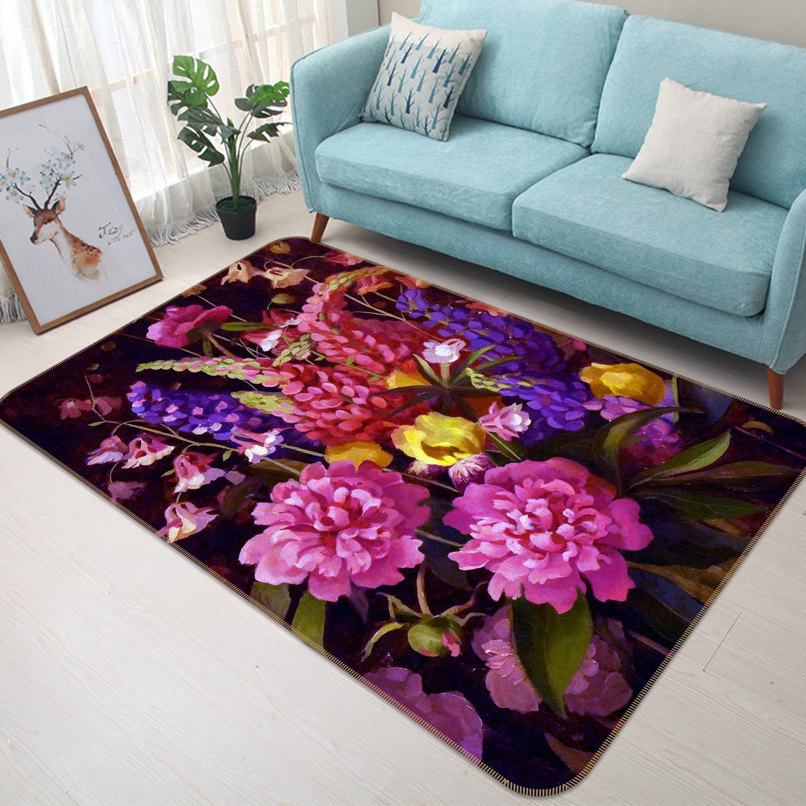 3D Flowers 33064 Non Slip Rug Mat