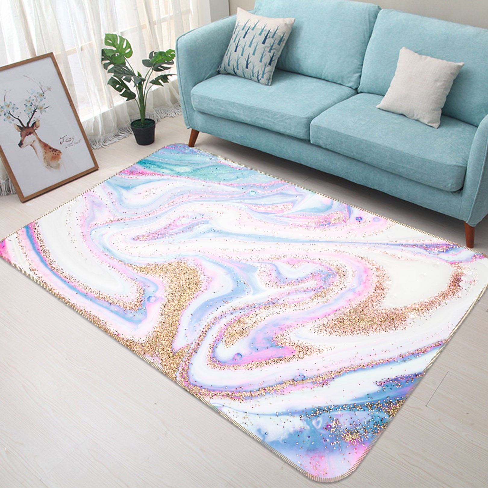 3D Color Texture 25227 Non Slip Rug Mat