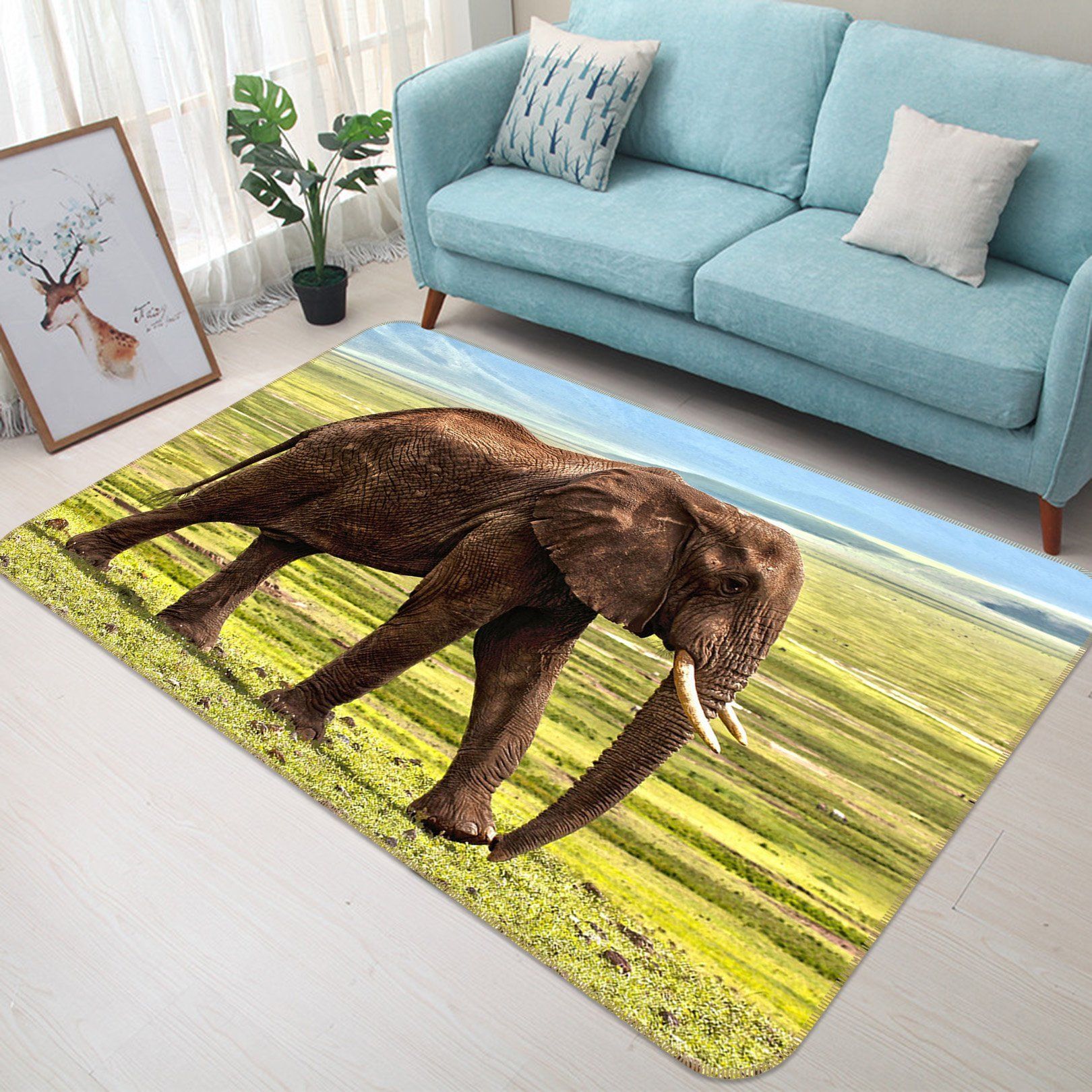 3D Elephant 571 Animal Non Slip Rug Mat Mat AJ Creativity Home