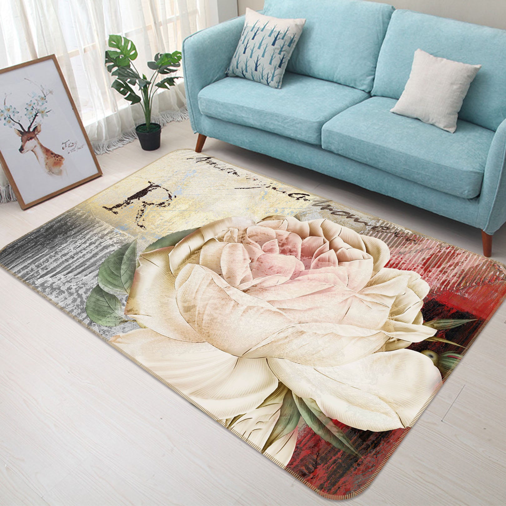 3D Flowers 33175 Non Slip Rug Mat