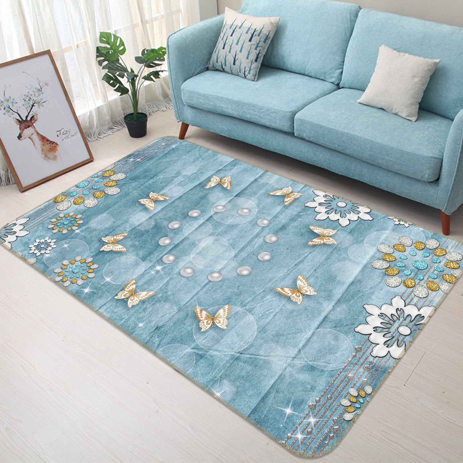 3D Butterfly 34033 Non Slip Rug Mat