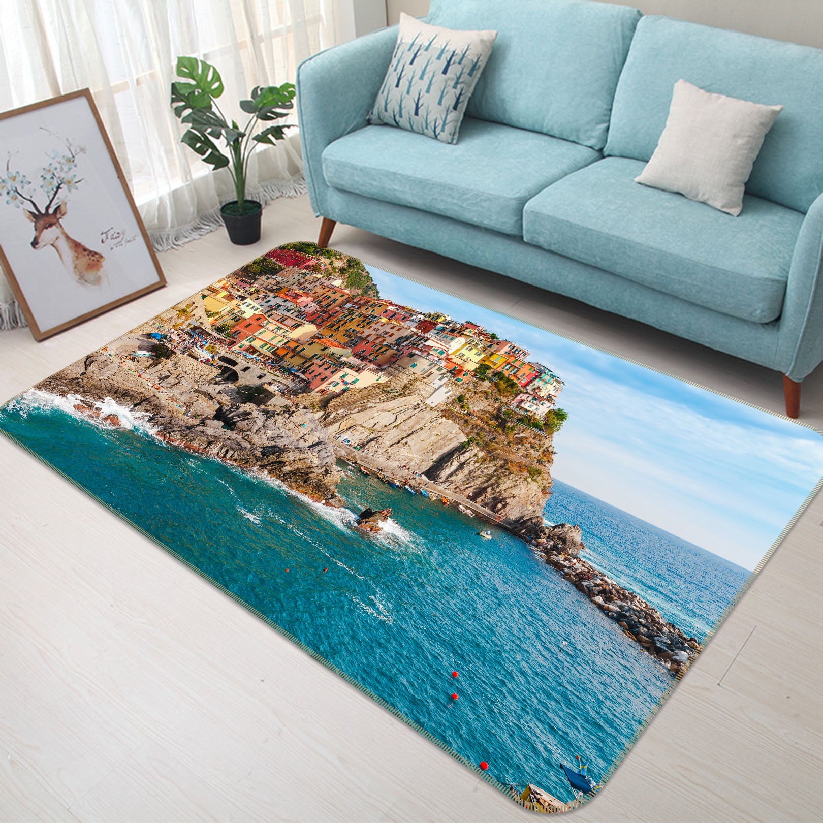 3D Seaside House 29133 Non Slip Rug Mat