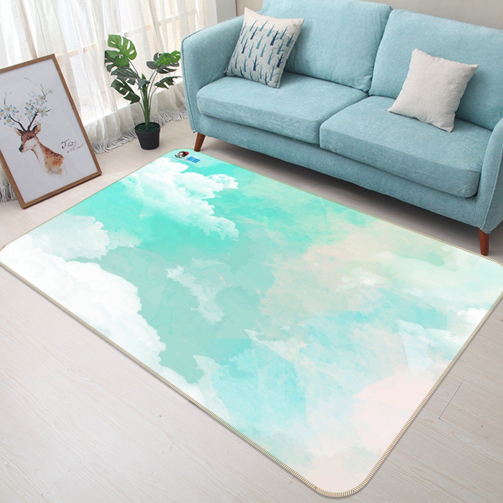 3D Ink Cloud 327 Non Slip Rug Mat Mat AJ Creativity Home