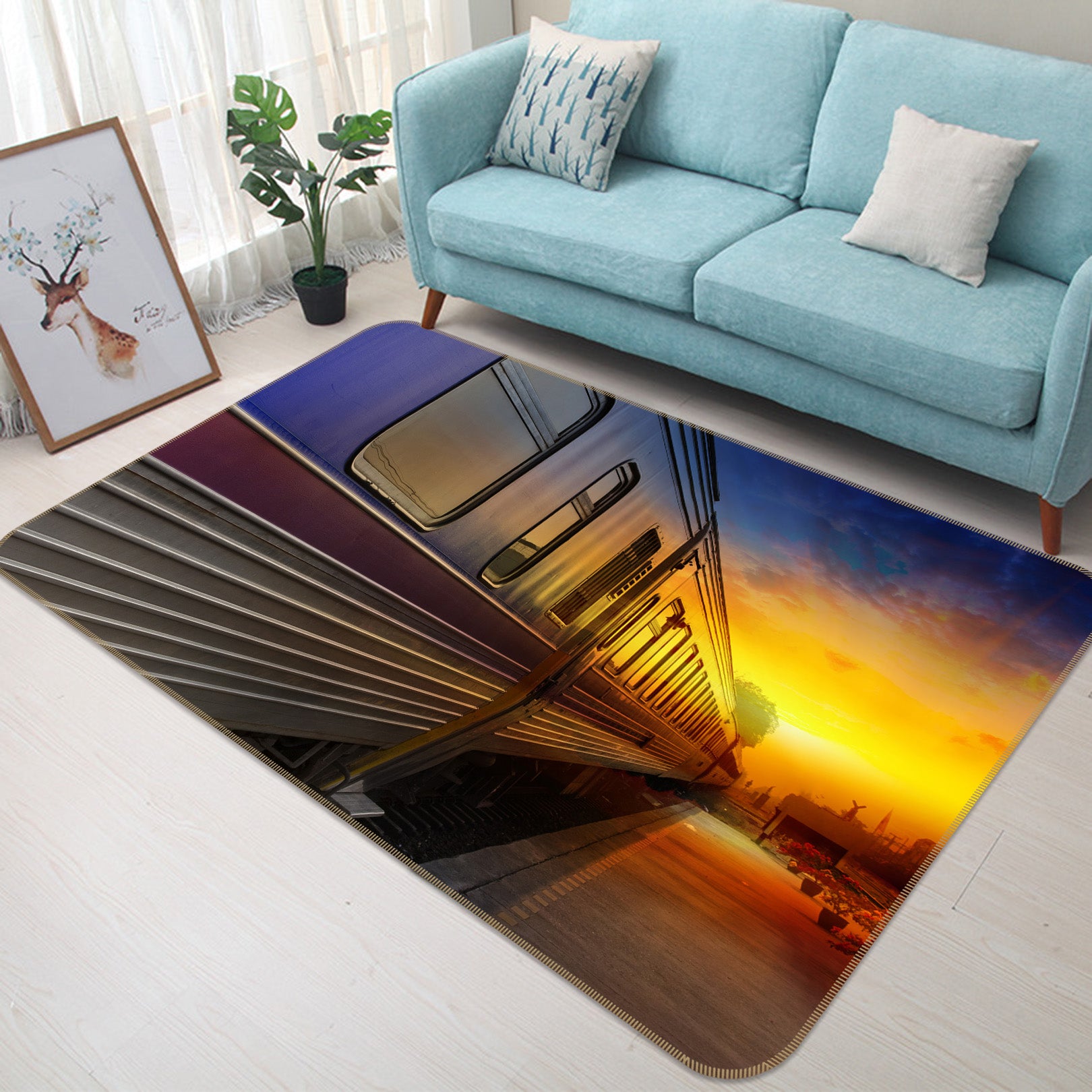 3D Train 68088 Vehicle Non Slip Rug Mat