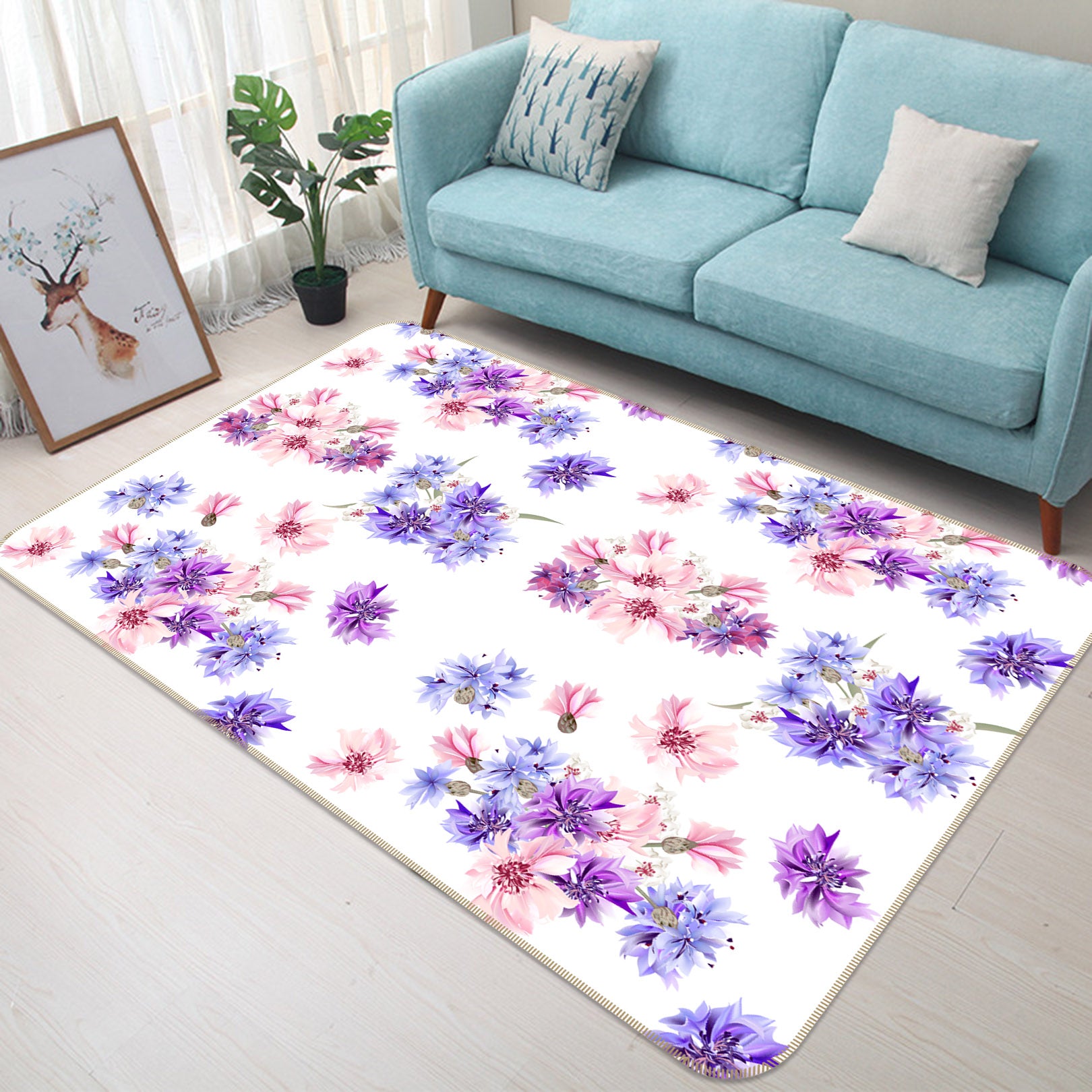 3D Flowers 35081 Non Slip Rug Mat