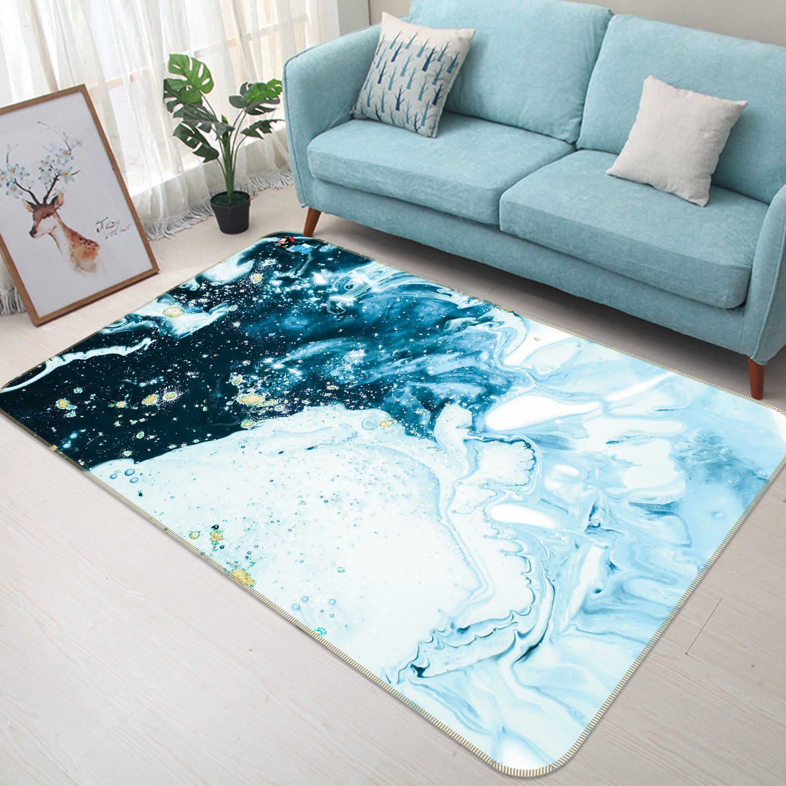 3D Bluish Grenn Pattern 2764 Non Slip Rug Mat Mat AJ Creativity Home