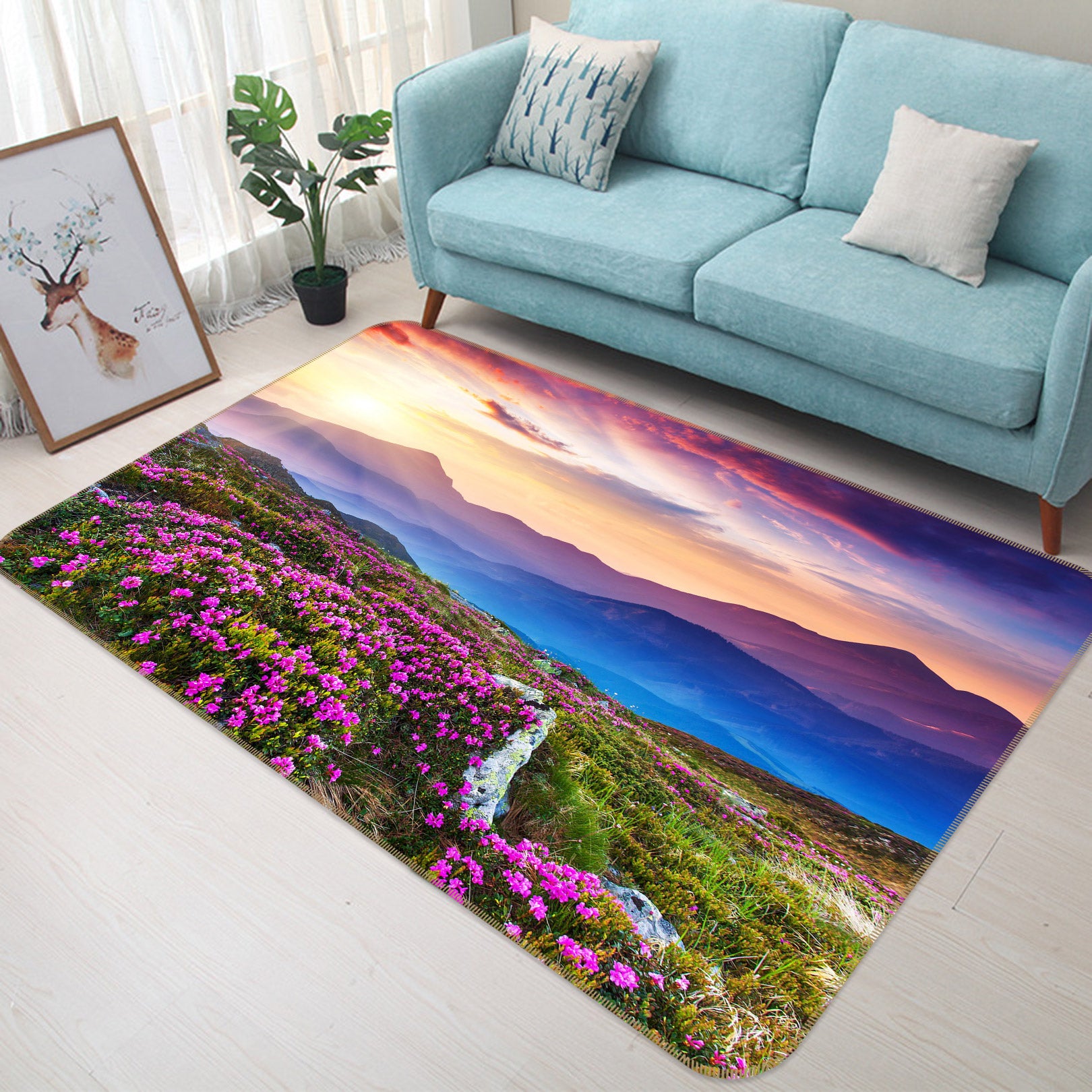 3D Mountain Range 76034 Non Slip Rug Mat
