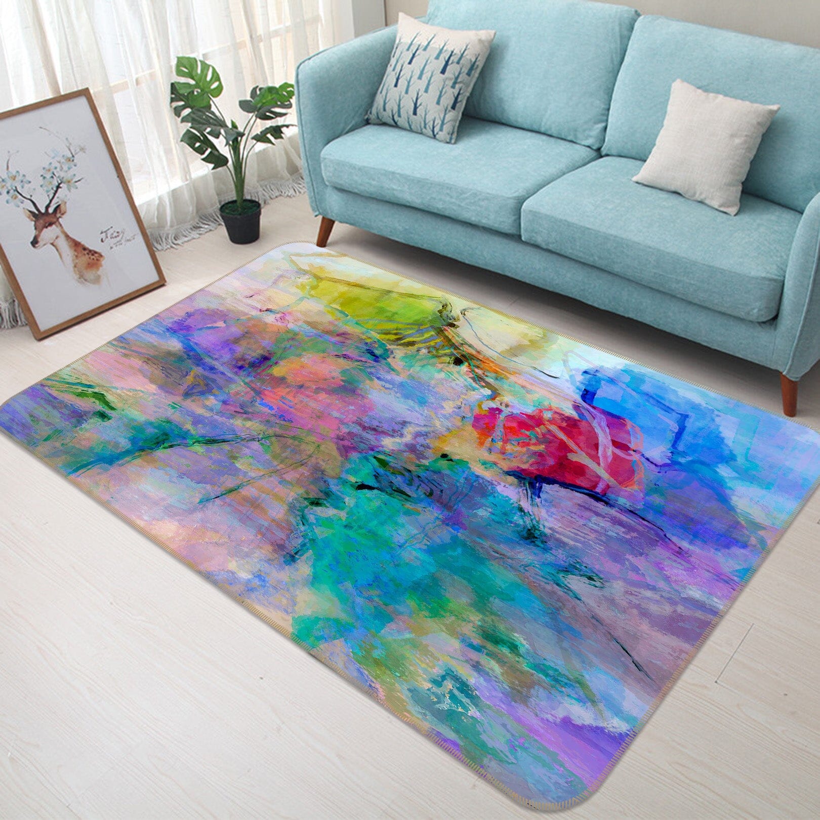 3D Blue Painting 122 Michael Tienhaara Rug Non Slip Rug Mat Mat AJ Creativity Home