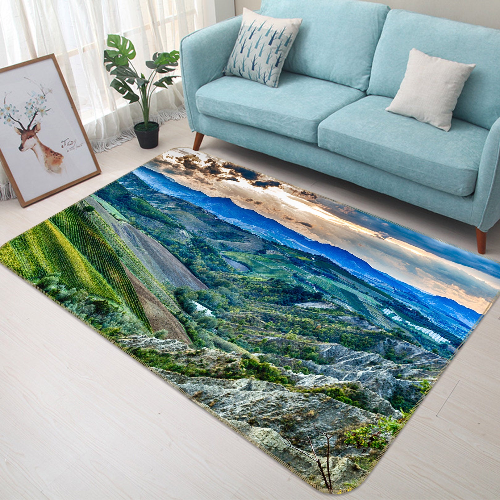 3D Mountains 34215 Non Slip Rug Mat