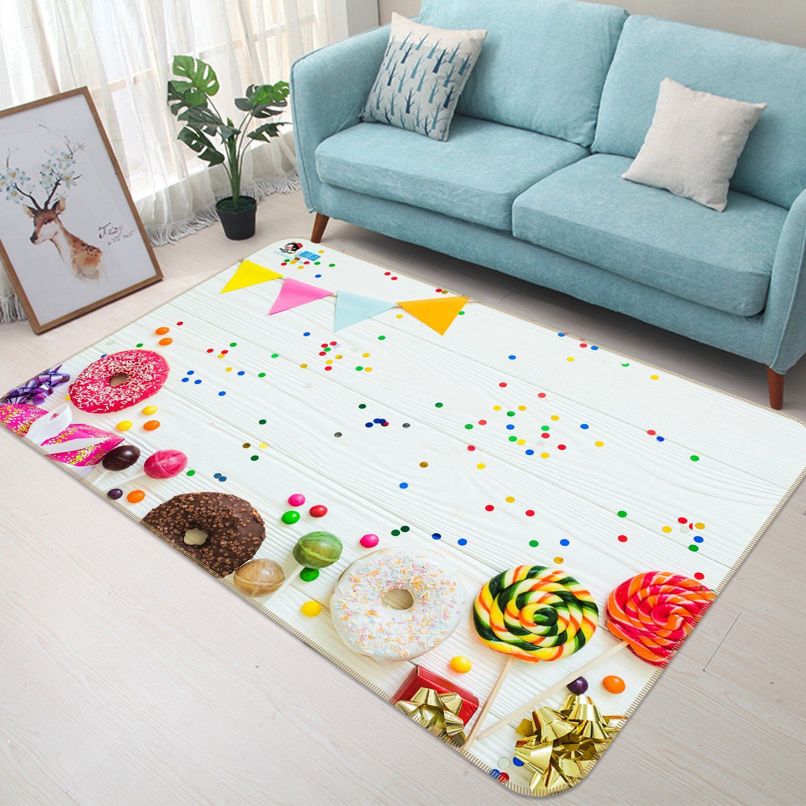 3D Donut Color 317 Non Slip Rug Mat Mat AJ Creativity Home