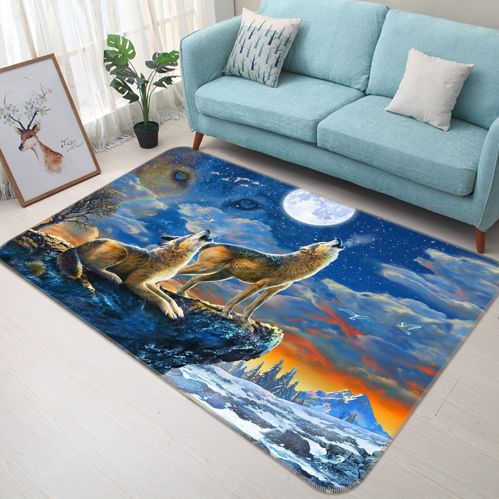 3D Wolverine At Night 1079 Adrian Chesterman Rug Non Slip Rug Mat Mat AJ Creativity Home