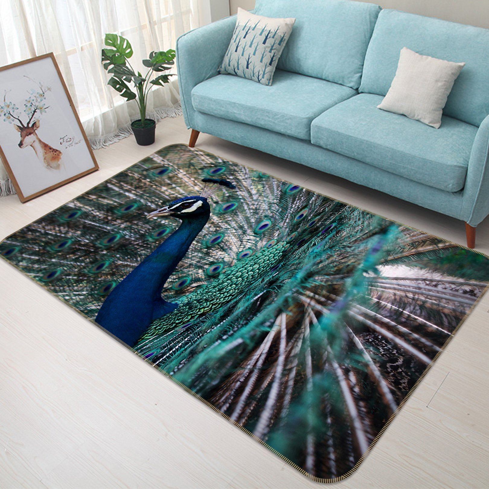 3D Peacock 618 Animal Non Slip Rug Mat Mat AJ Creativity Home