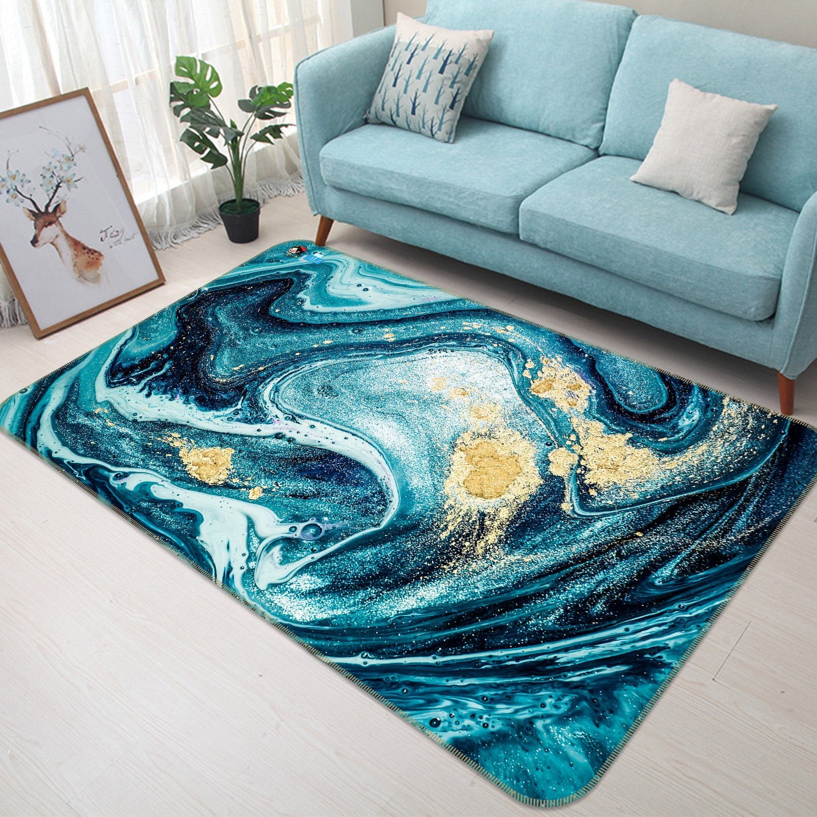 3D Emerald Pattern 377 Non Slip Rug Mat Mat AJ Creativity Home