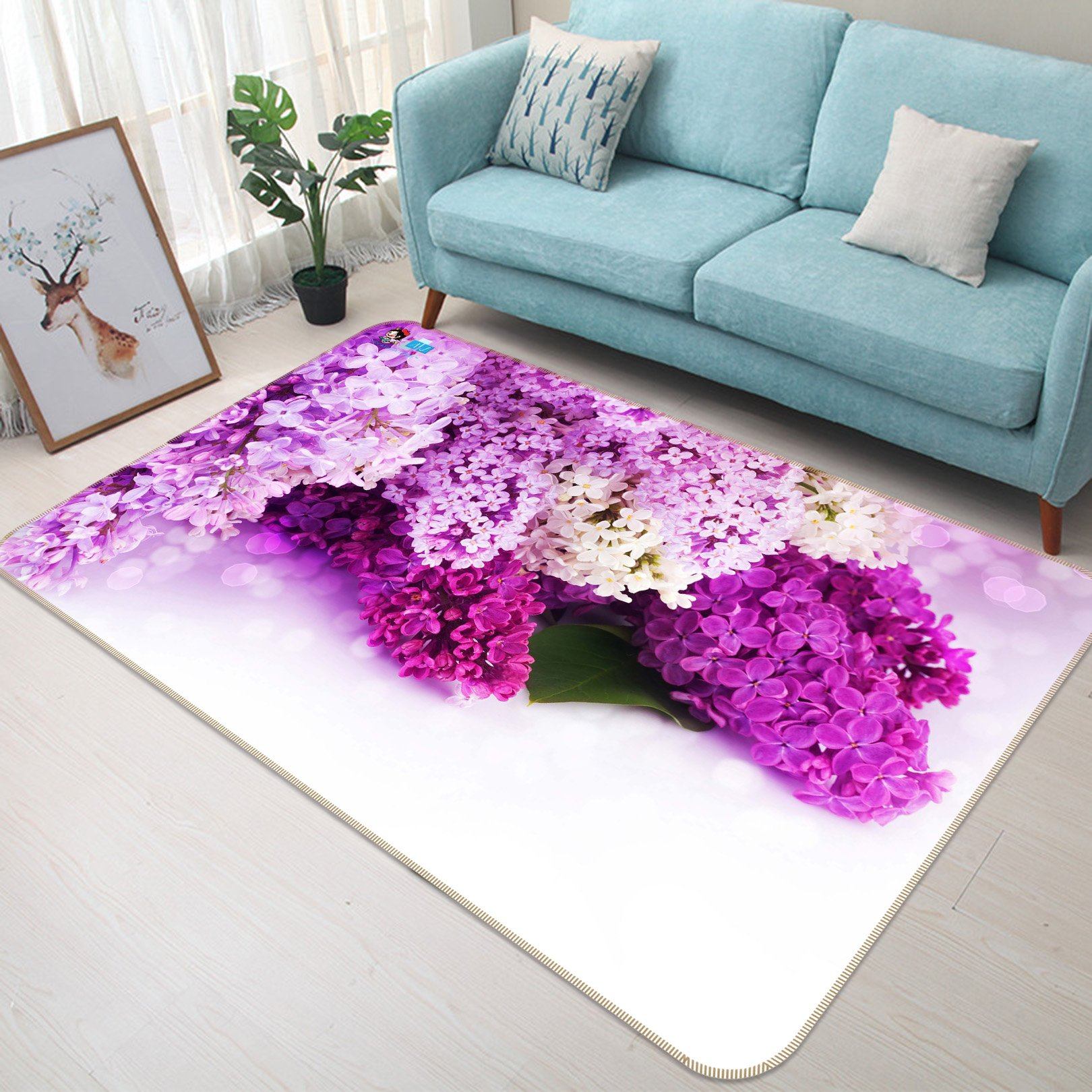 3D Violet Flowers 134 Non Slip Rug Mat Mat AJ Creativity Home