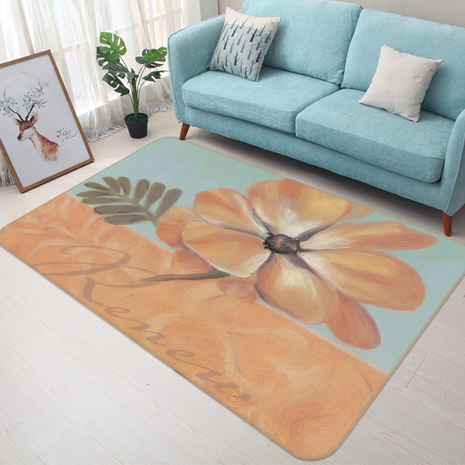 3D Flowers 32081 Non Slip Rug Mat