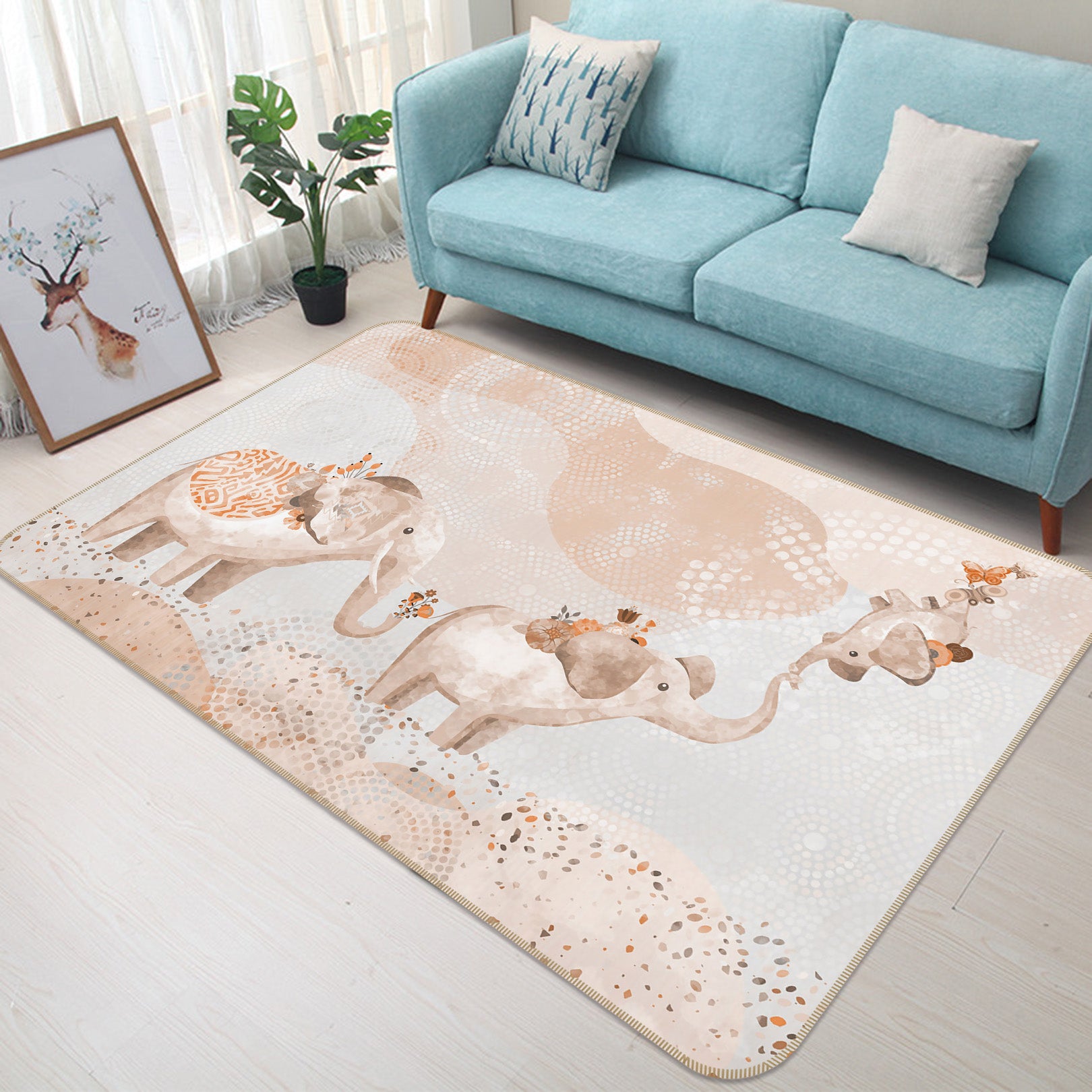 3D Elephant 34043 Non Slip Rug Mat