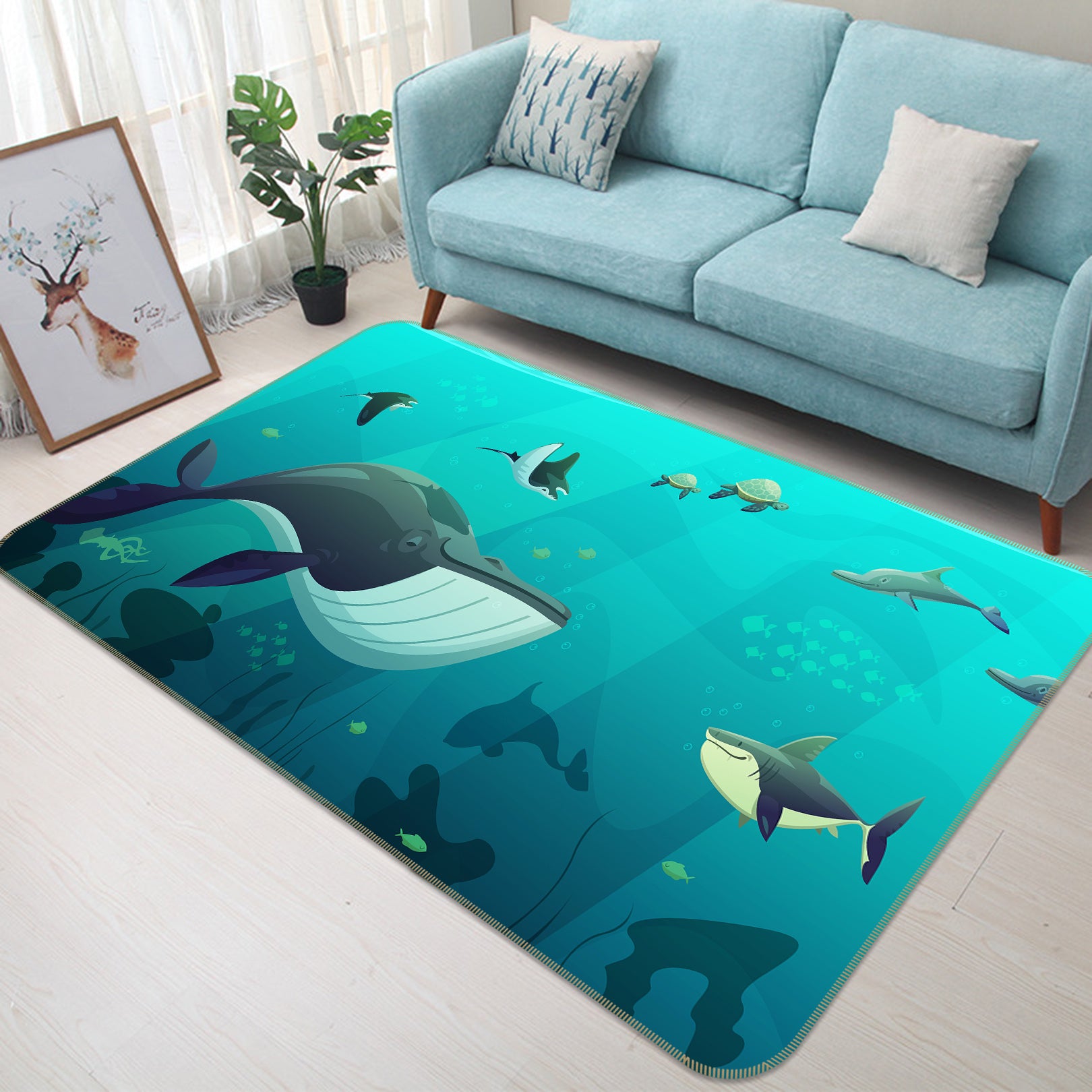 3D Whale 36145 Non Slip Rug Mat