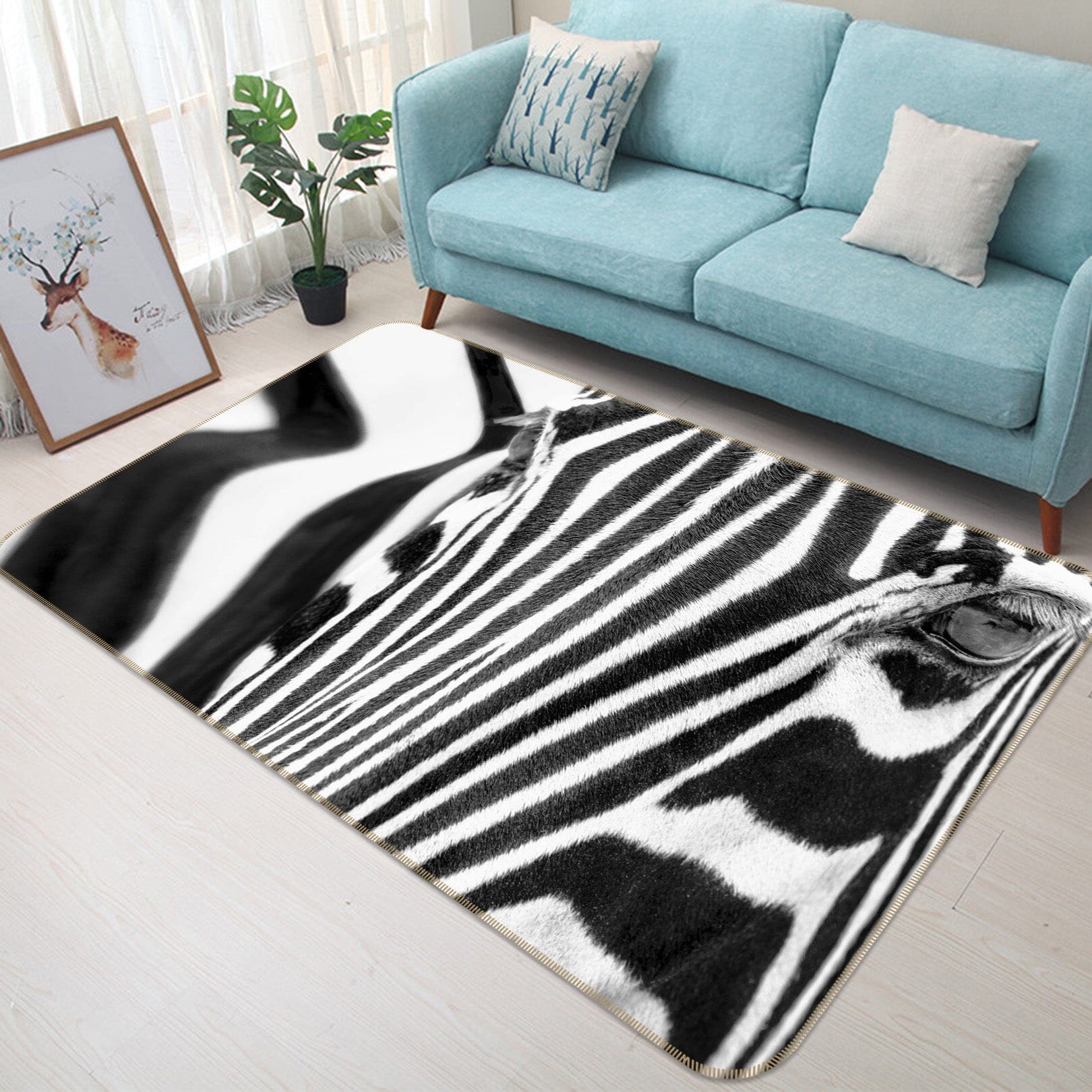 3D Zebra Pattern 1068 Marco Carmassi Rug Non Slip Rug Mat Mat AJ Creativity Home