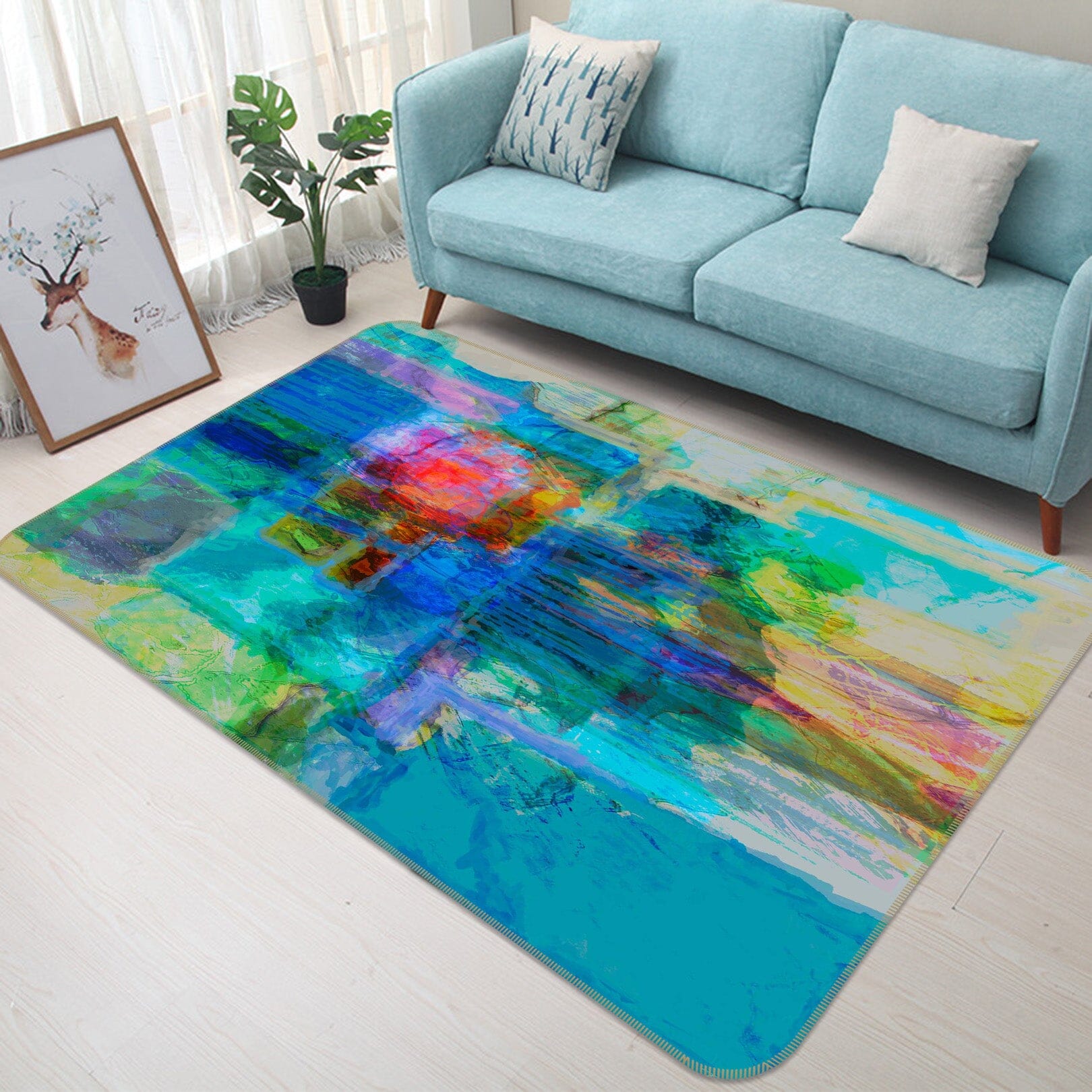 3D Lake Shimmer 110 Michael Tienhaara Rug Non Slip Rug Mat Mat AJ Creativity Home