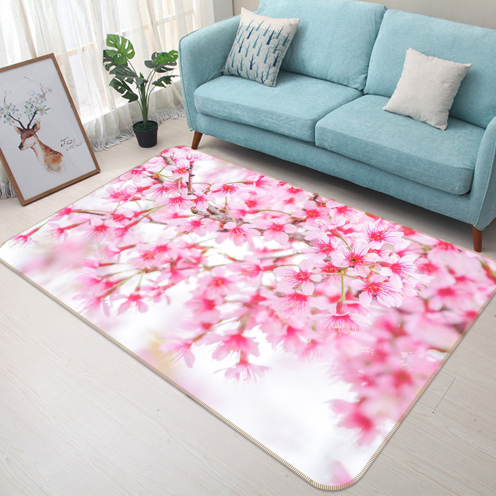 3D Cherry Blossoms 30155 Non Slip Rug Mat