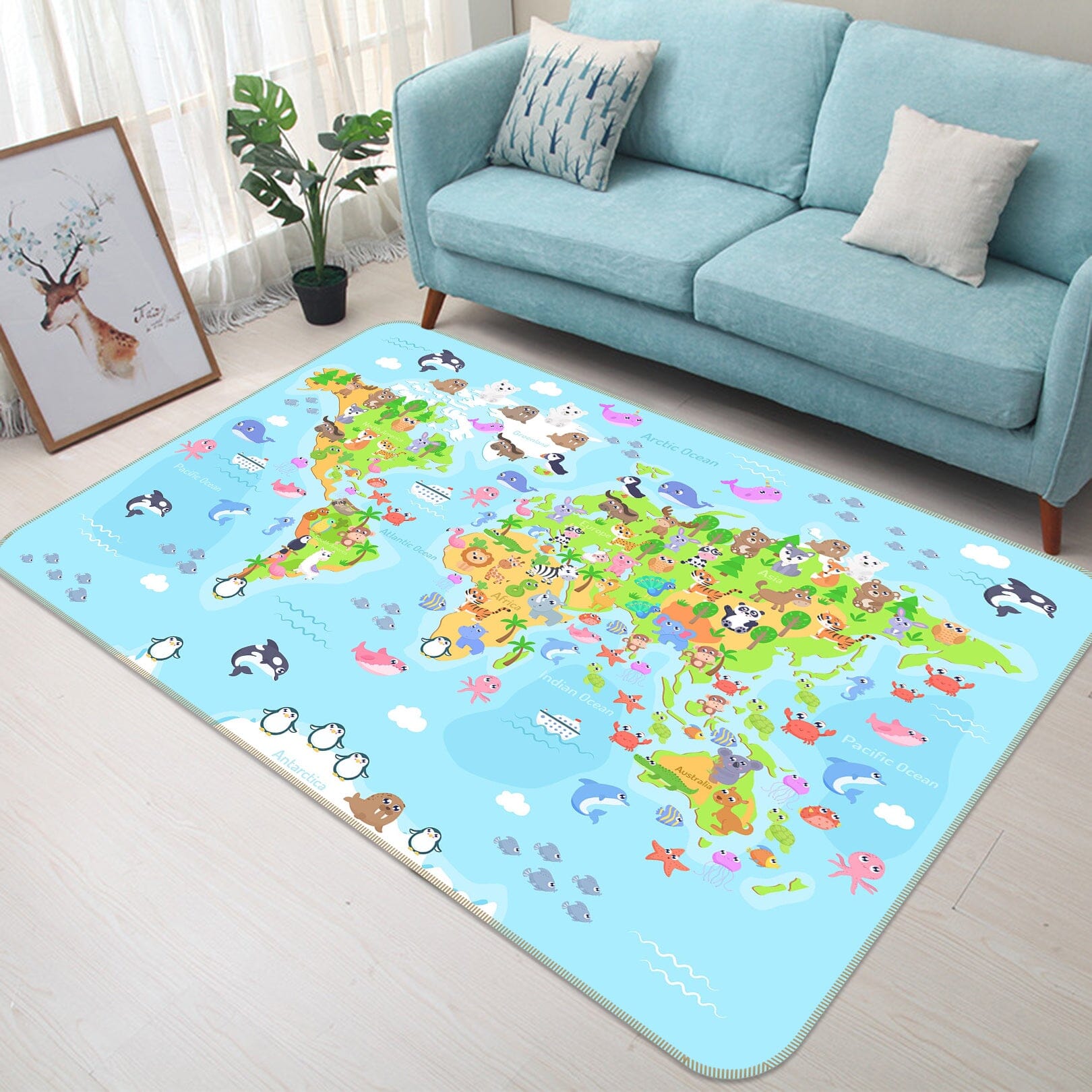 3D Island Life 299 World Map Non Slip Rug Mat Mat AJ Creativity Home