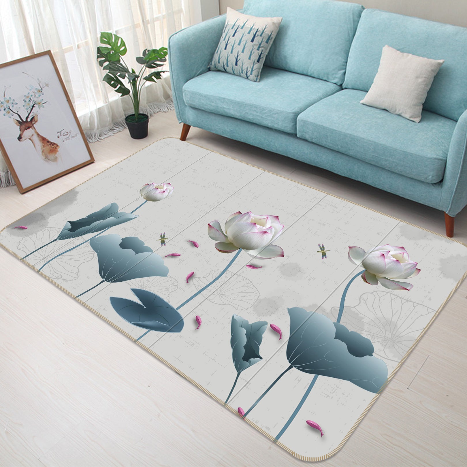 3D Lotus 65149 Non Slip Rug Mat