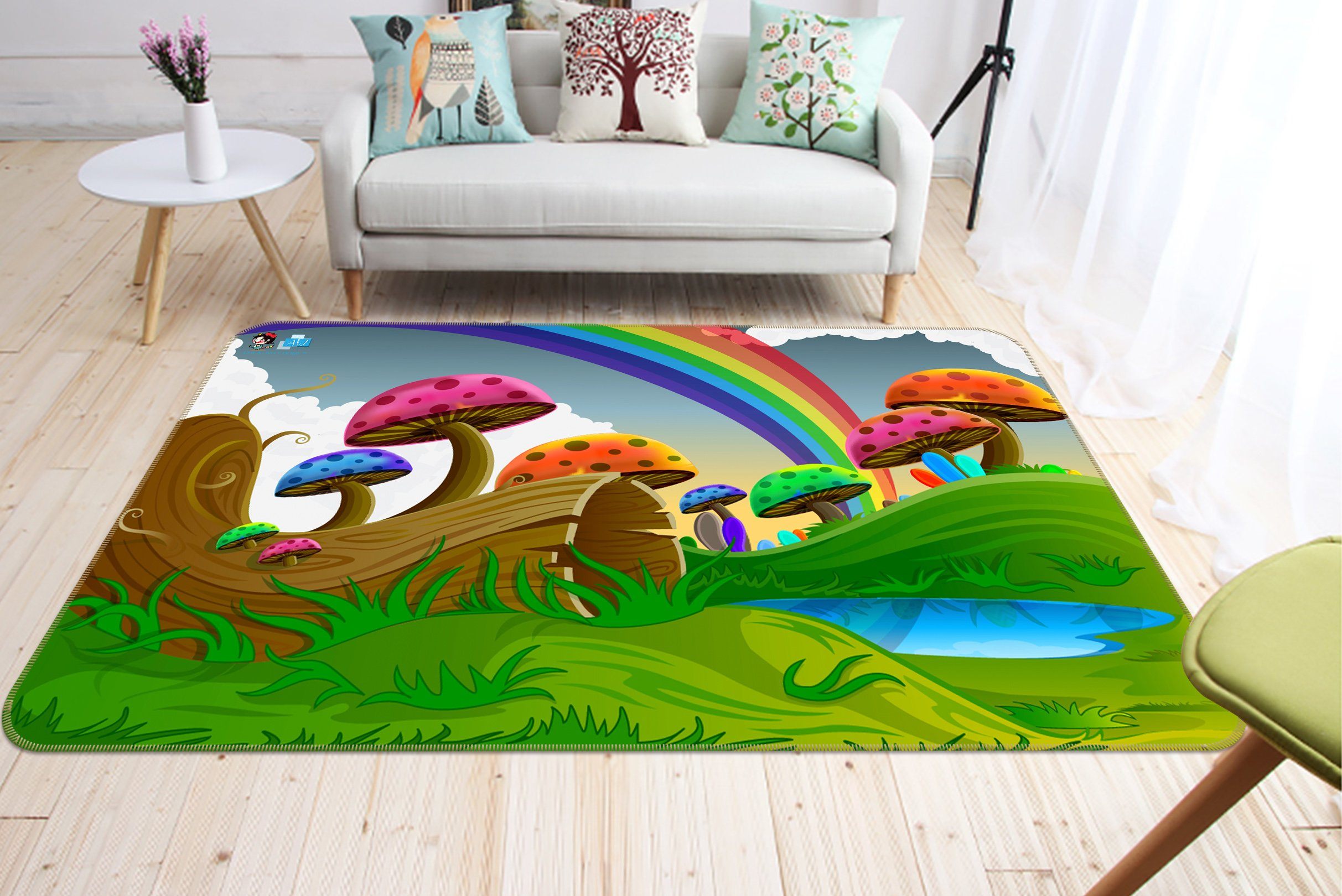 3D Rainbow Mushroom 493 Non Slip Rug Mat Mat AJ Creativity Home