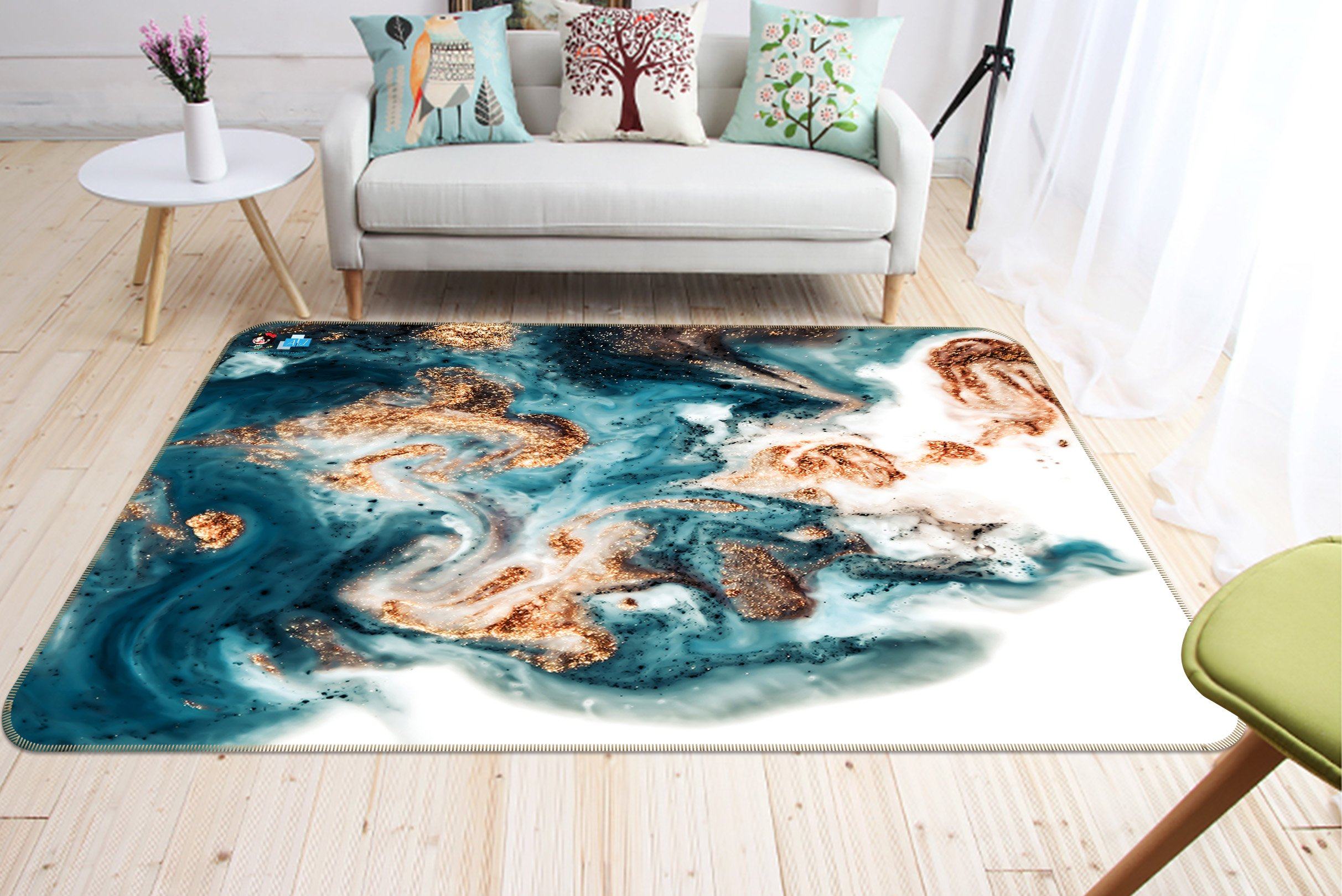 3D Flow Mark 7026 Non Slip Rug Mat Mat AJ Creativity Home