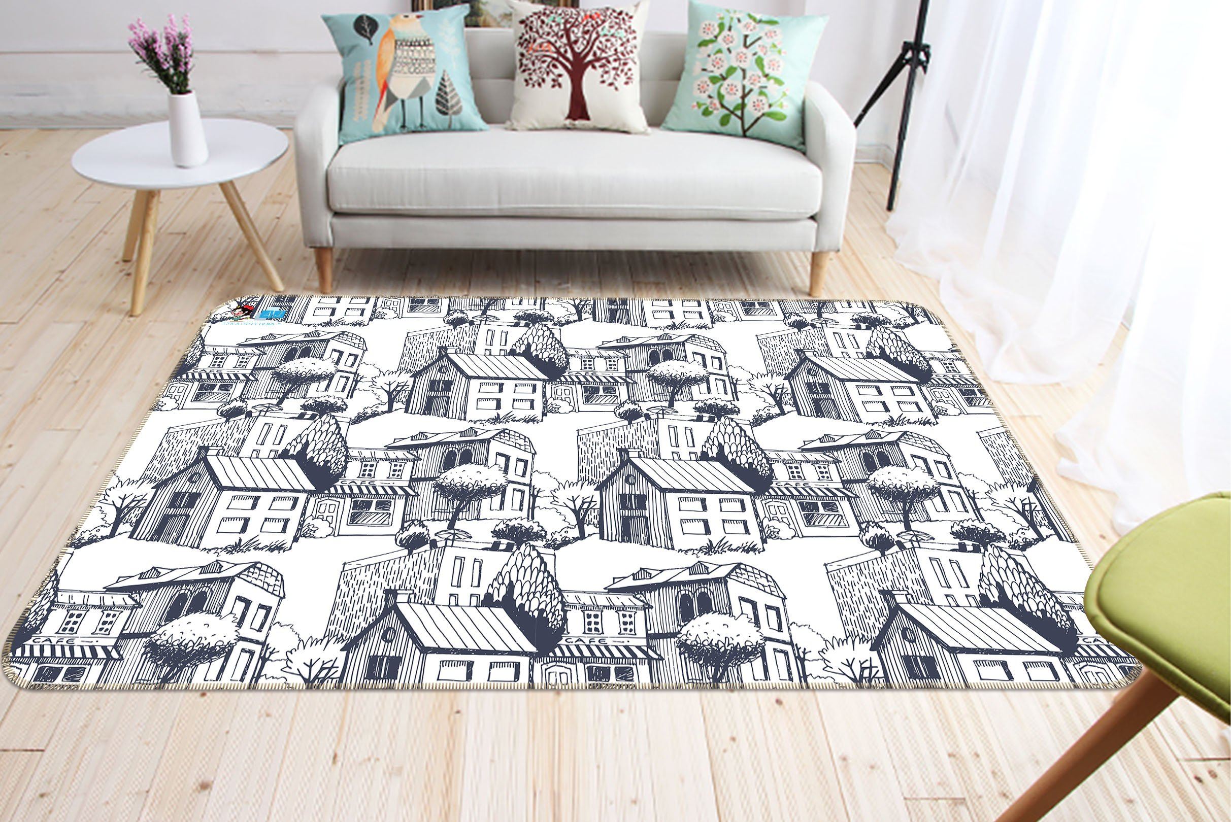 3D Graffiti House 001 Non Slip Rug Mat Mat AJ Creativity Home