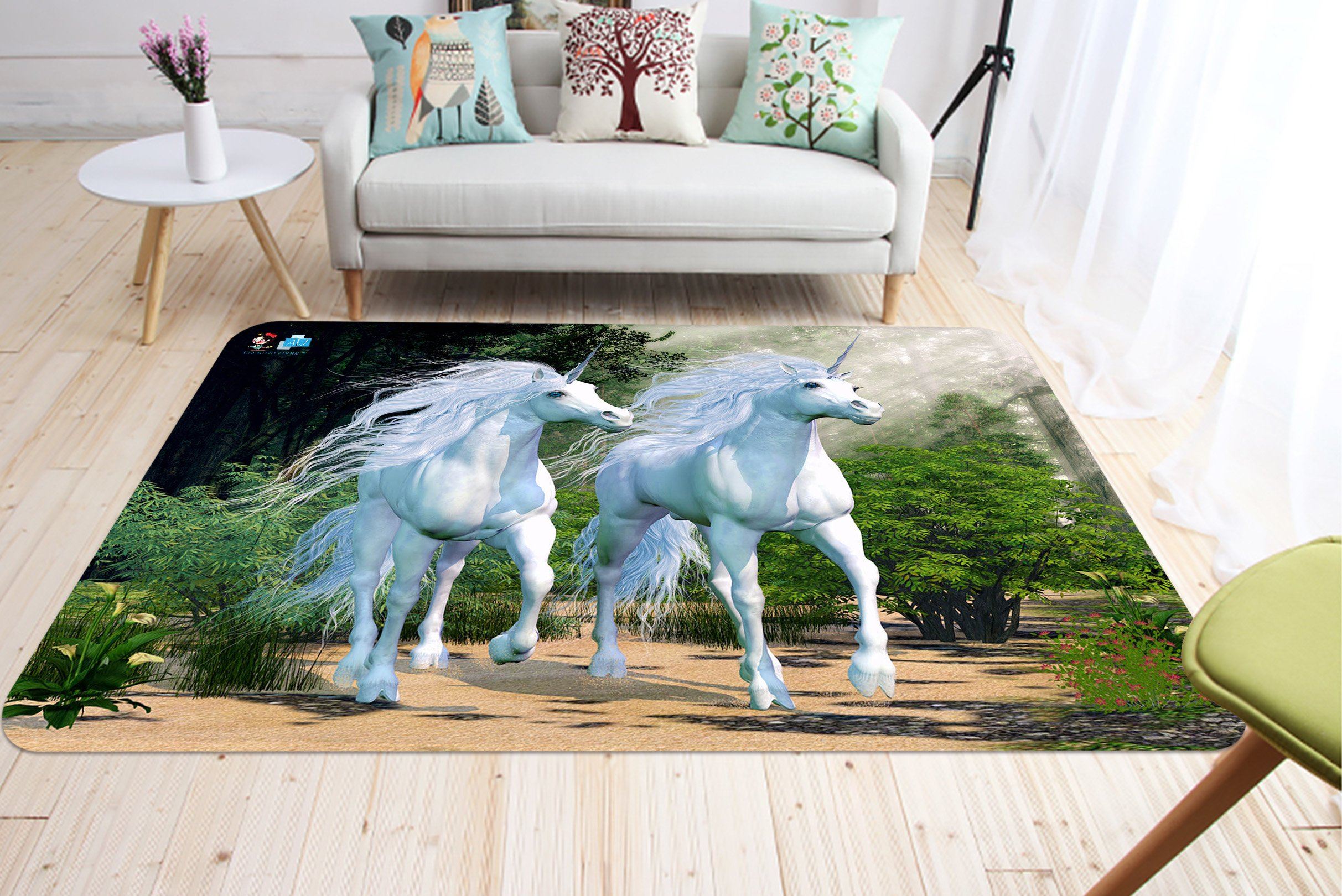 3D Walking Unicorn 42 Non Slip Rug Mat Mat AJ Creativity Home