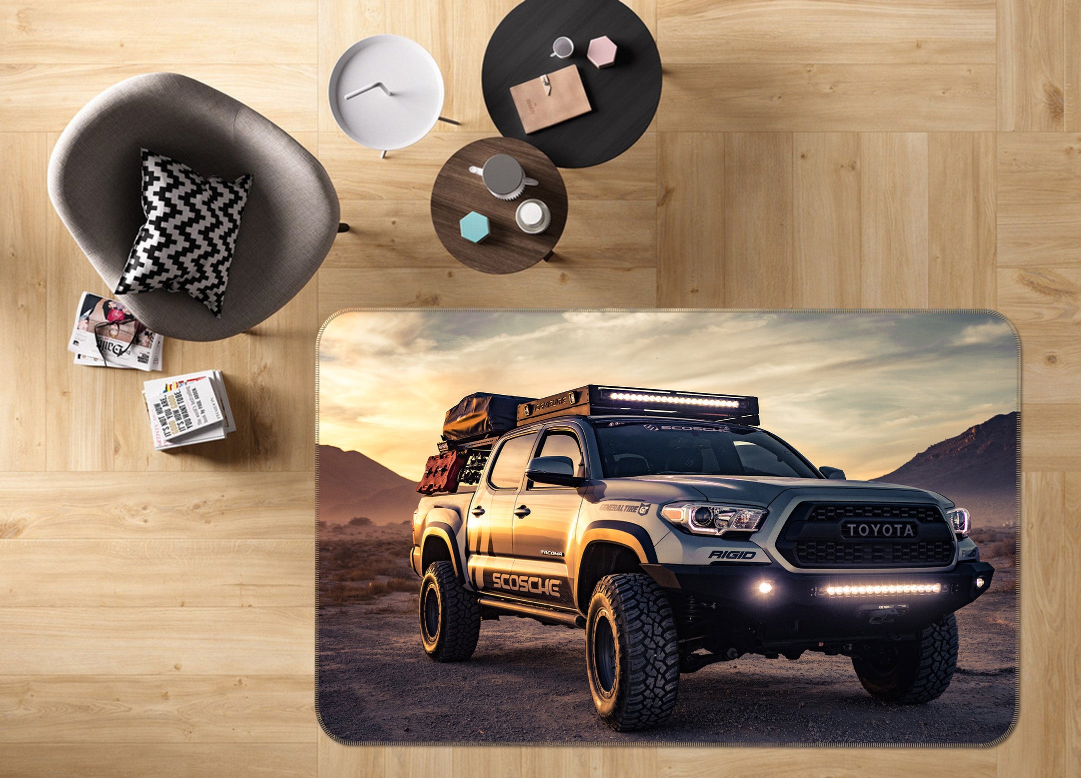 3D Dark Grey Car 68057 Vehicle Non Slip Rug Mat