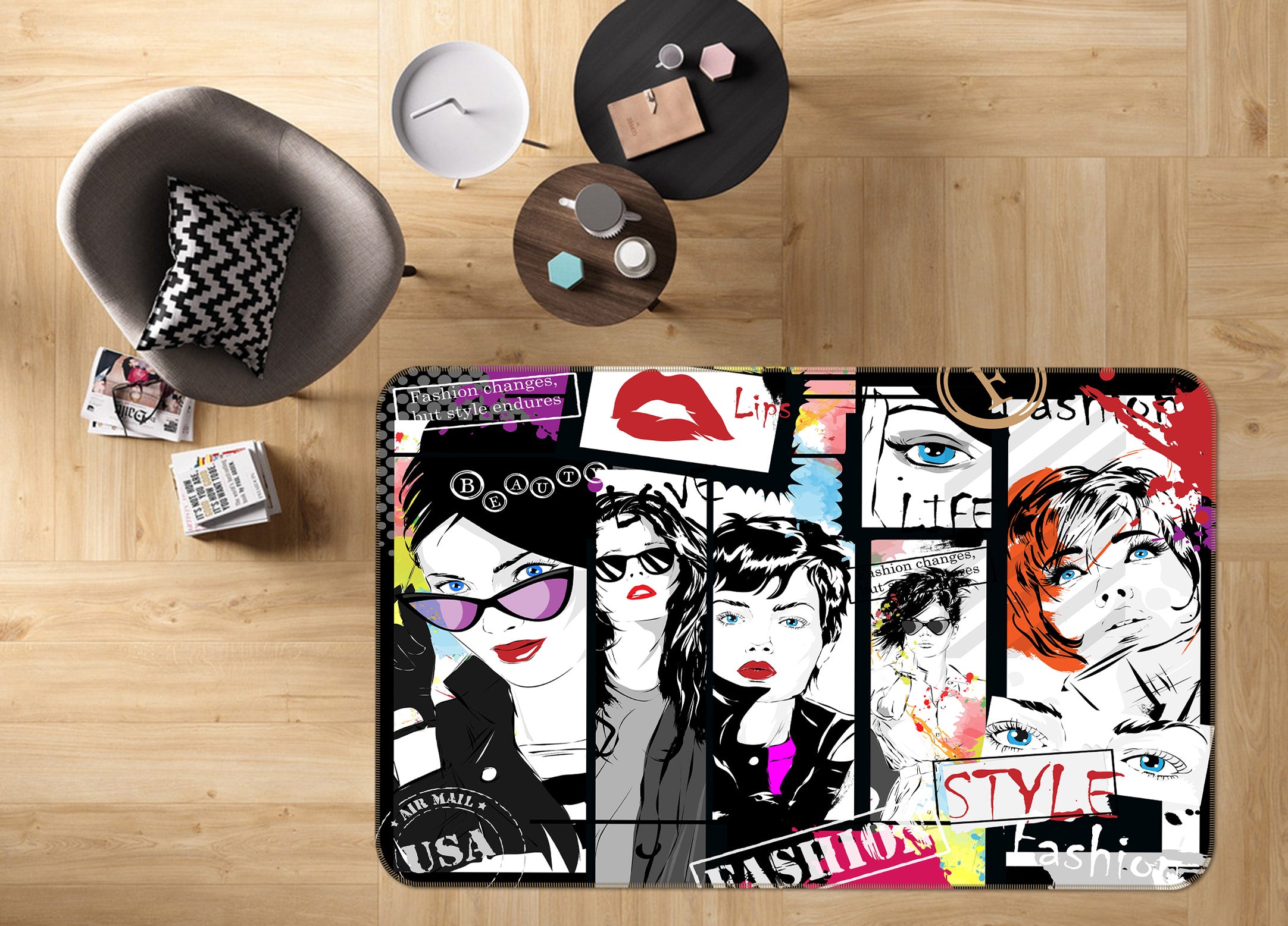 3D Poster Model 1020 Non Slip Rug Mat