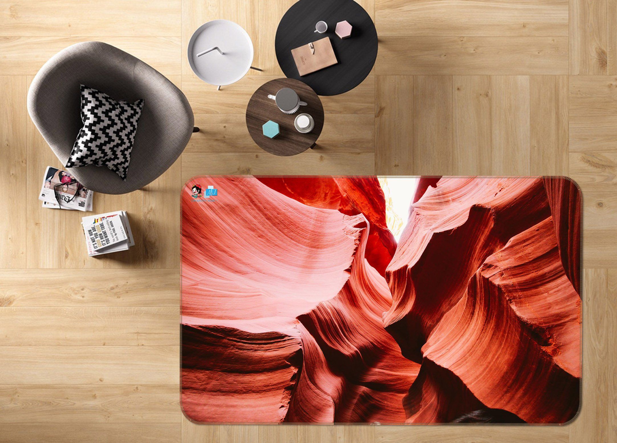 3D Red Rock 020 Non Slip Rug Mat Mat AJ Creativity Home