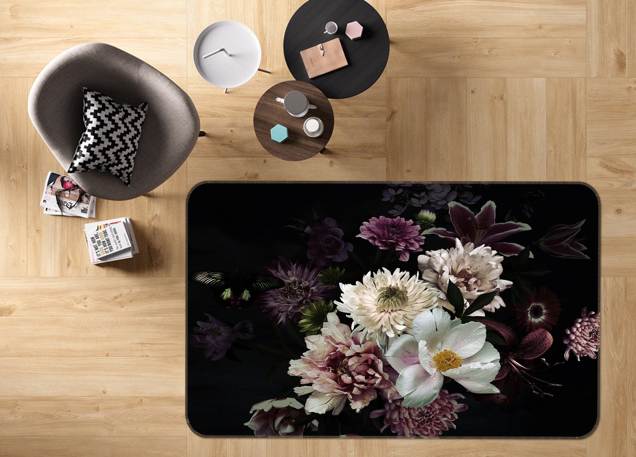 3D Bouquet 25234 Non Slip Rug Mat