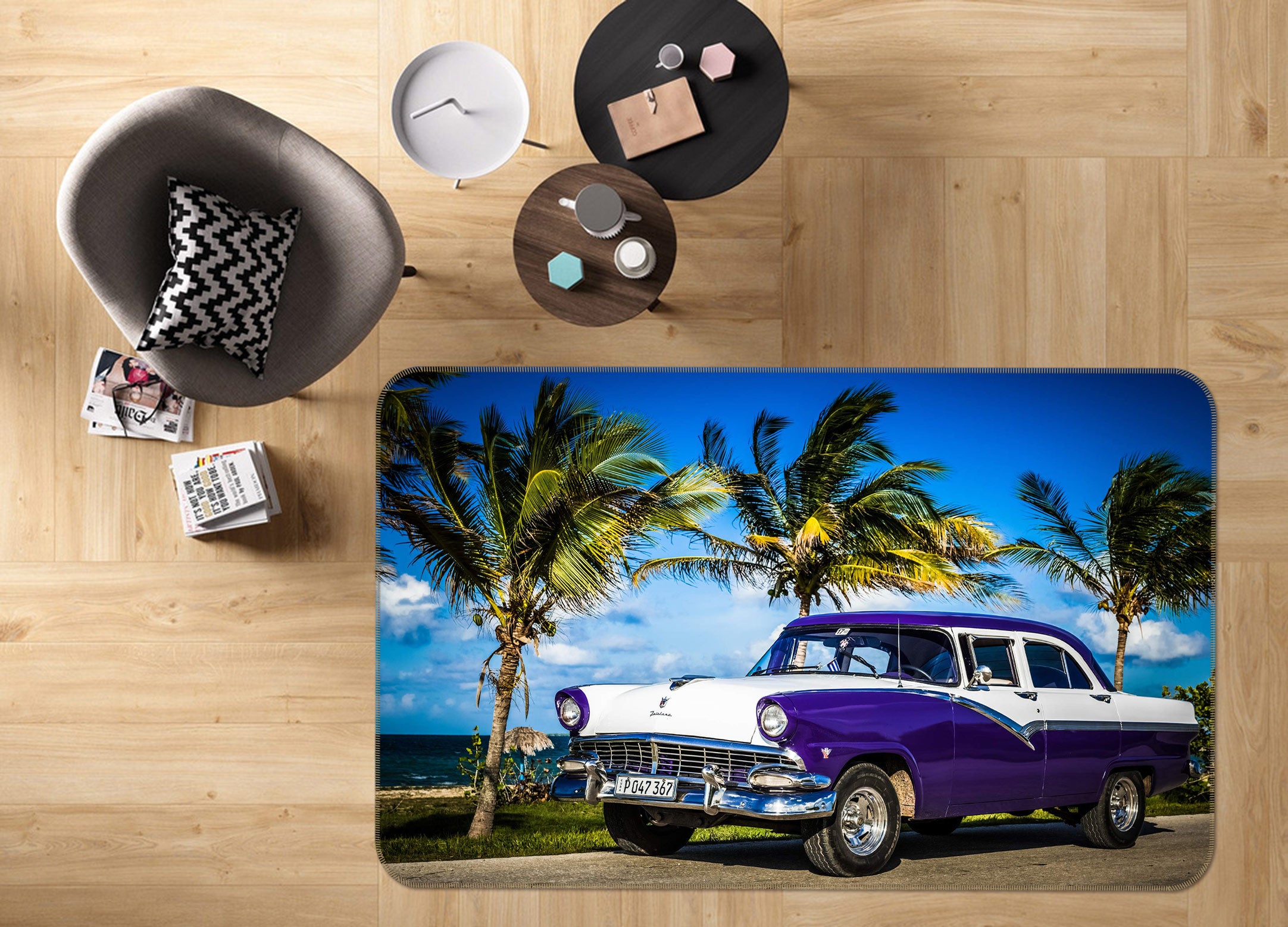 3D Coconut Tree Car 68006 Vehicle Non Slip Rug Mat